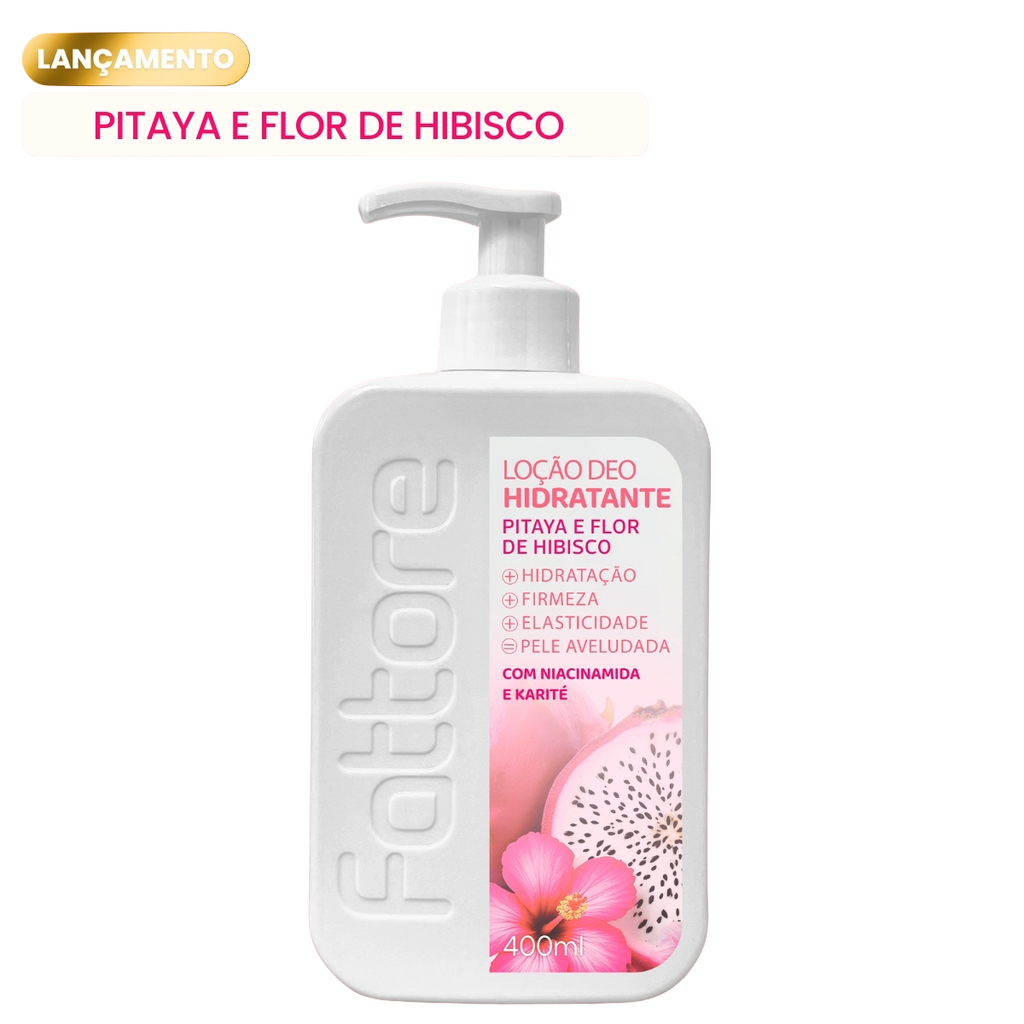 Fattore Kit Pitaya e Flor de Hibisco – Sabonete, Hidratante e Esfoliante (3 Itens)