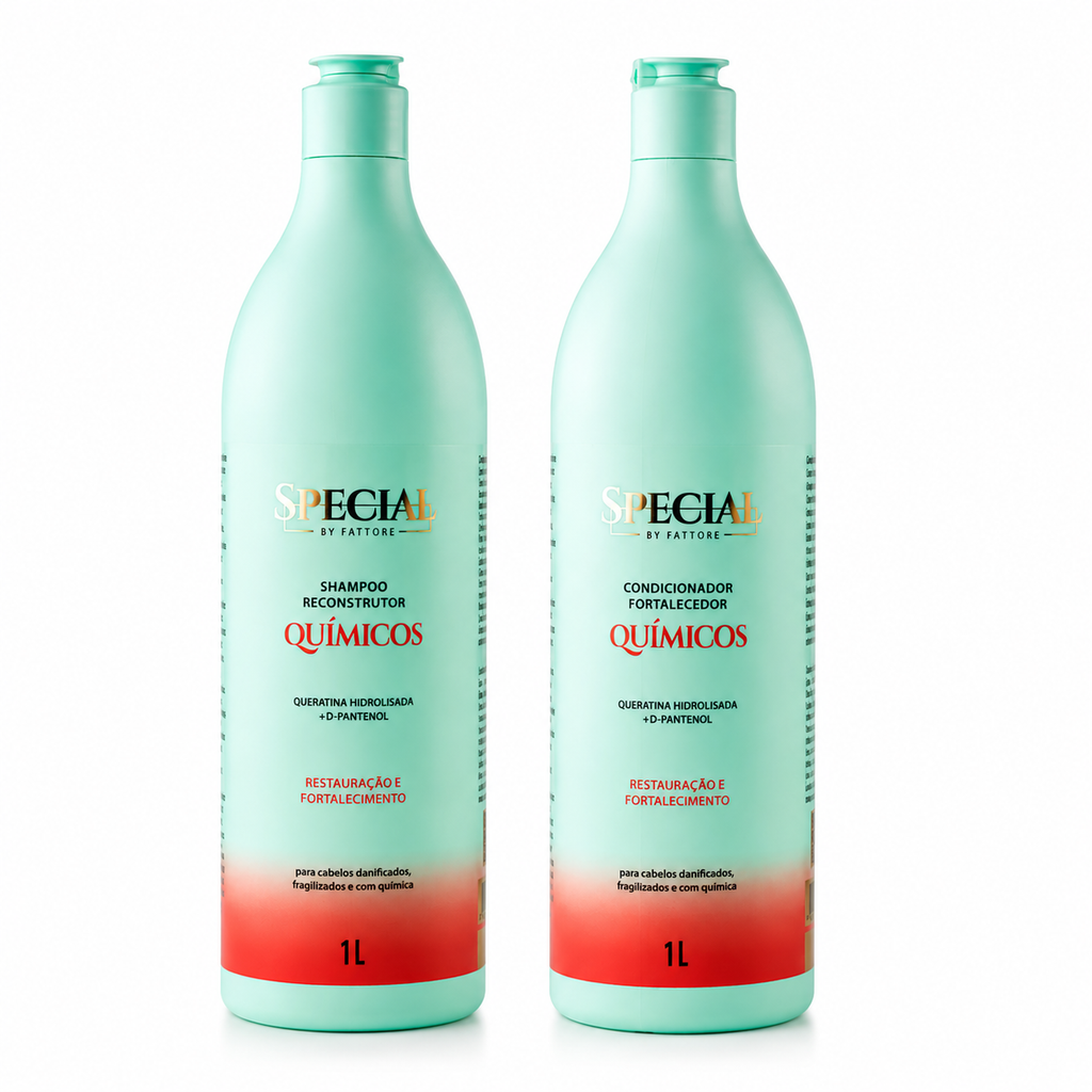 Kit Pós Química Shampoo e Condicionador 1L Special By Fattore