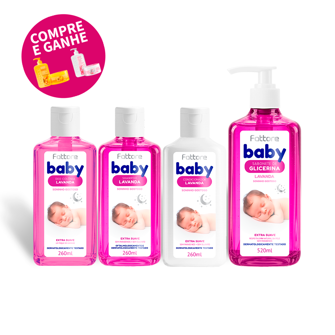 Fattore Kit Cuidado Infantil Baby Extra Suave Lavanda (4 Itens)