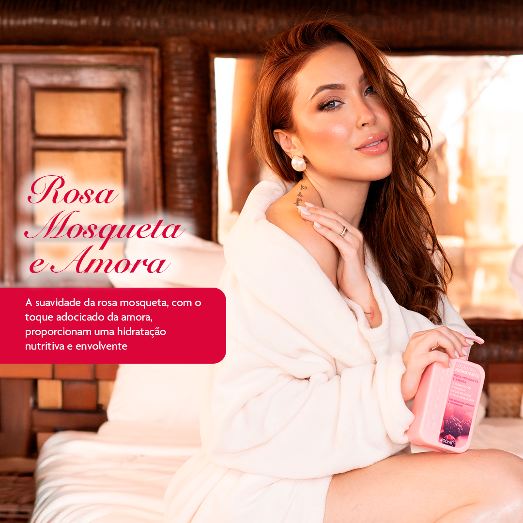 Kit Body Splash Baby Rose + Hidratante Rosa Mosqueta e Amora – Hidratação e Perfume Corporal