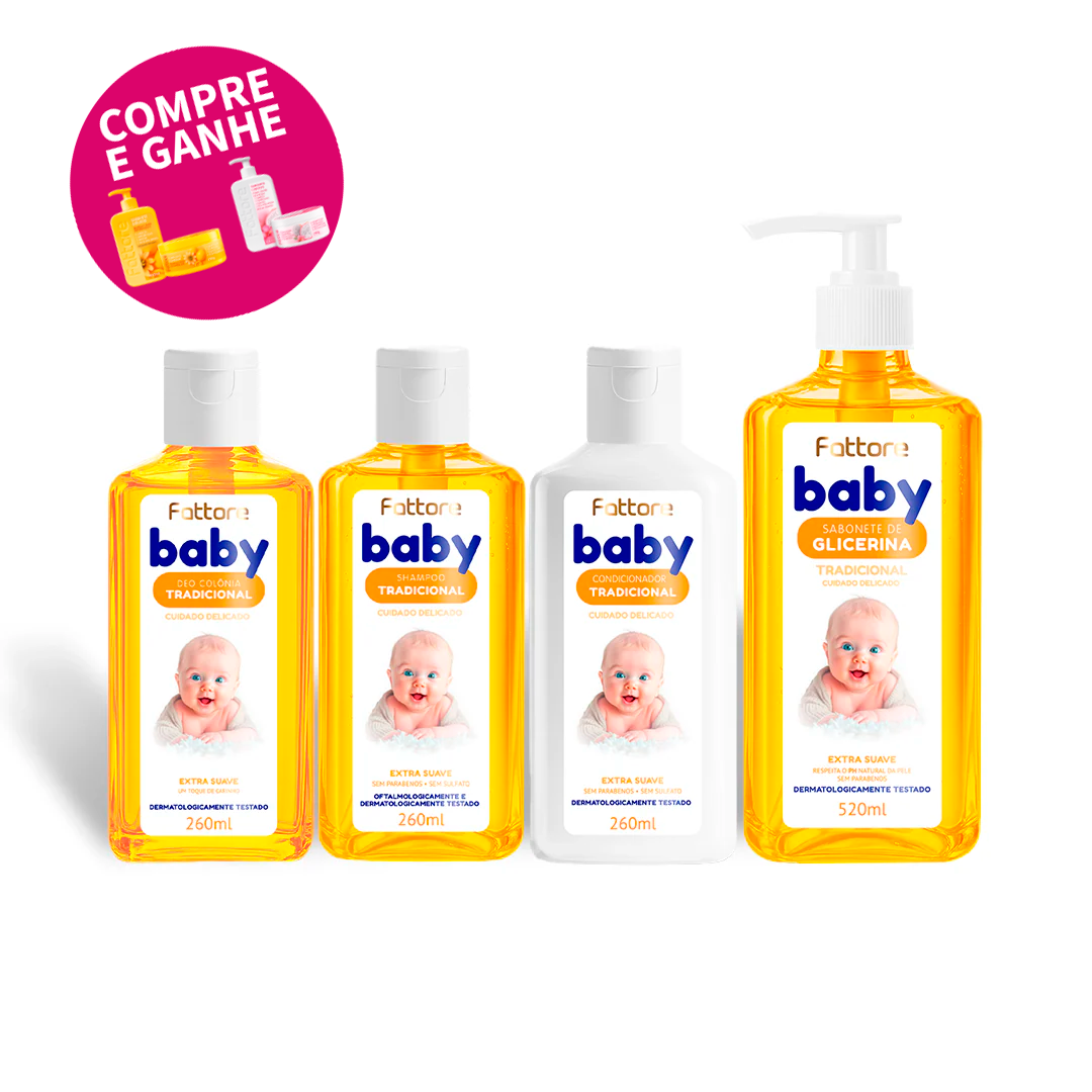 Fattore Kit Cuidado Infantil Baby Extra Suave Tradicional (4 Itens)