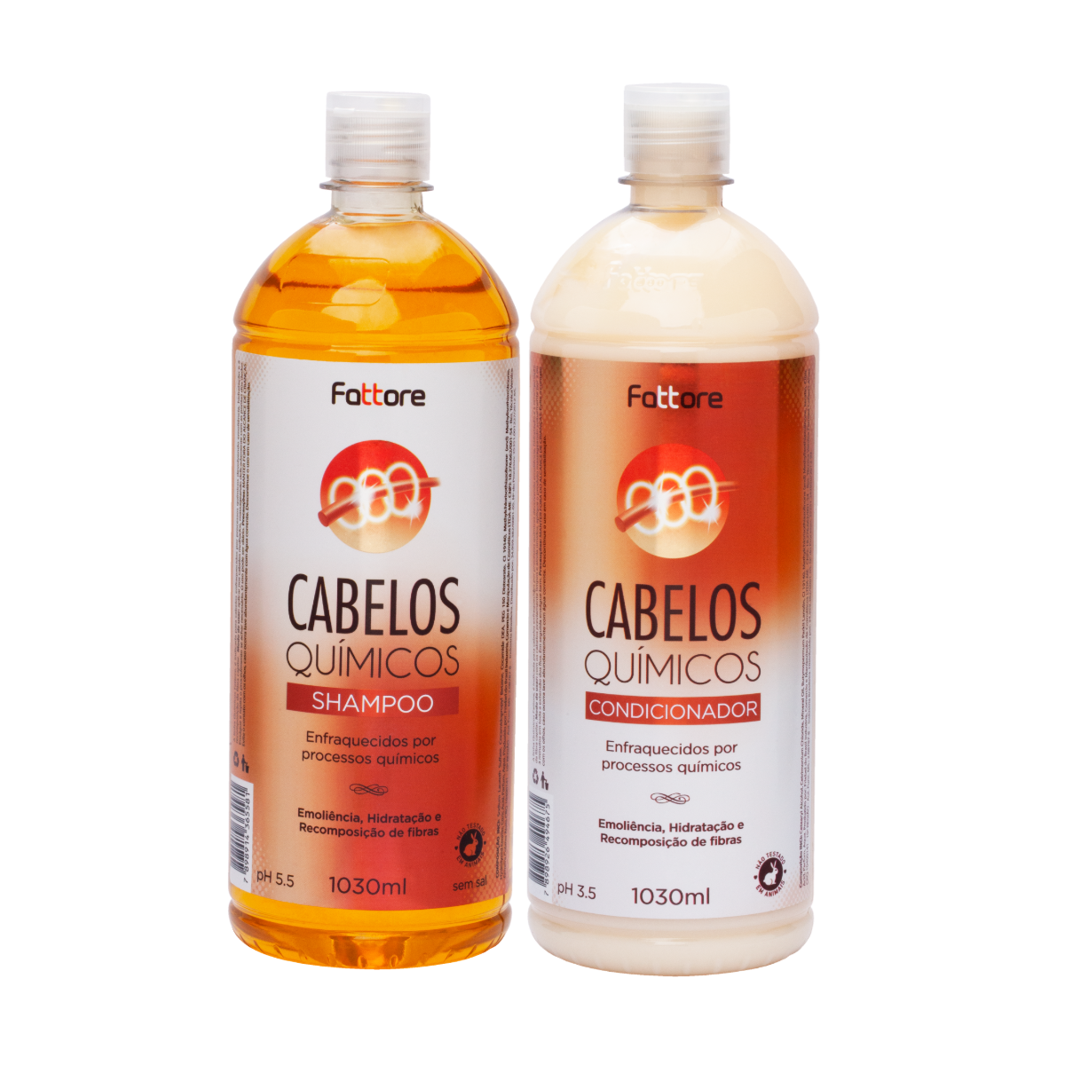 Fattore Kit Shampoo 1L + Condicionador 1L Cabelos Químicos – Hidratação e Reposição de Fibras