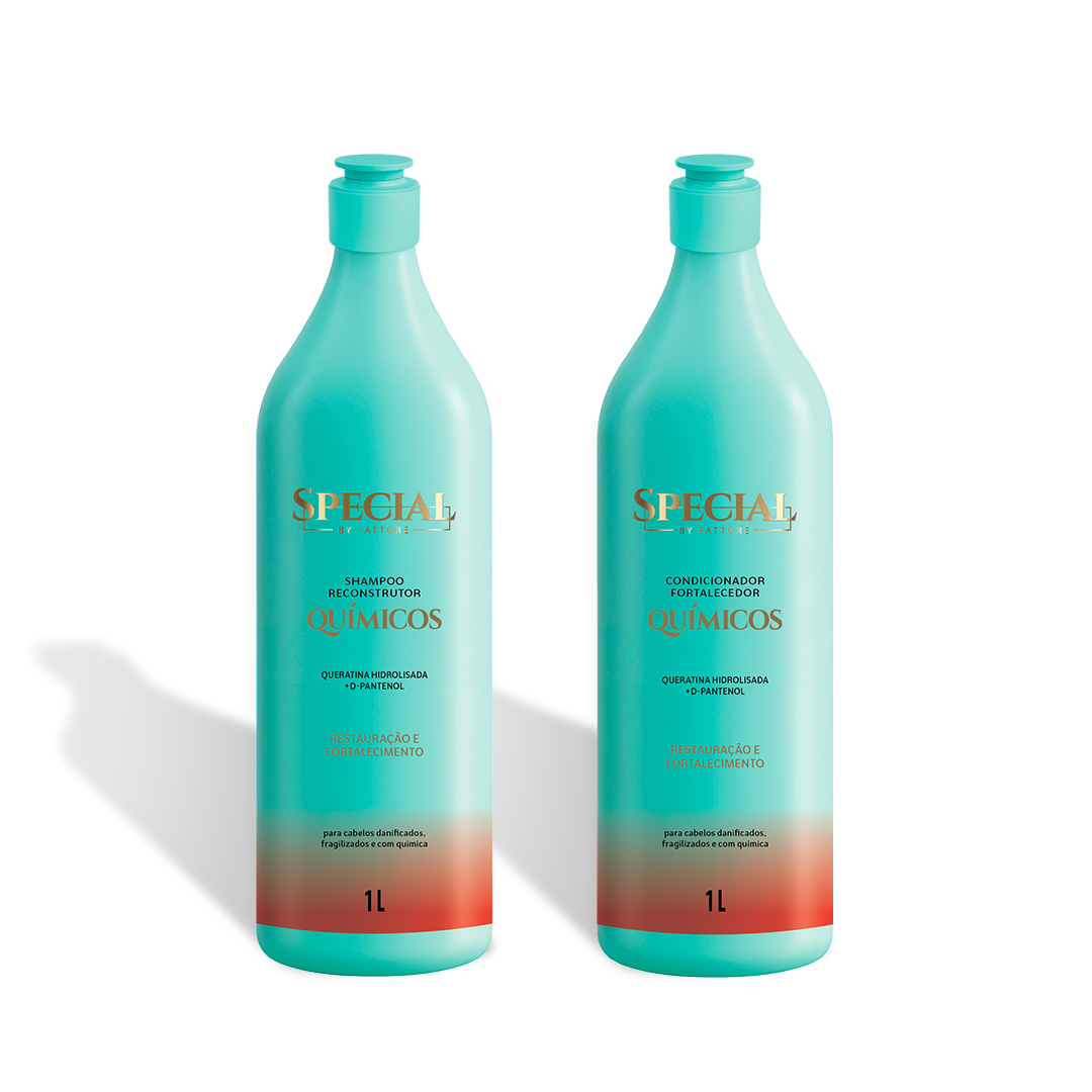 Kit Pós Química Shampoo e Condicionador 1L Special By Fattore