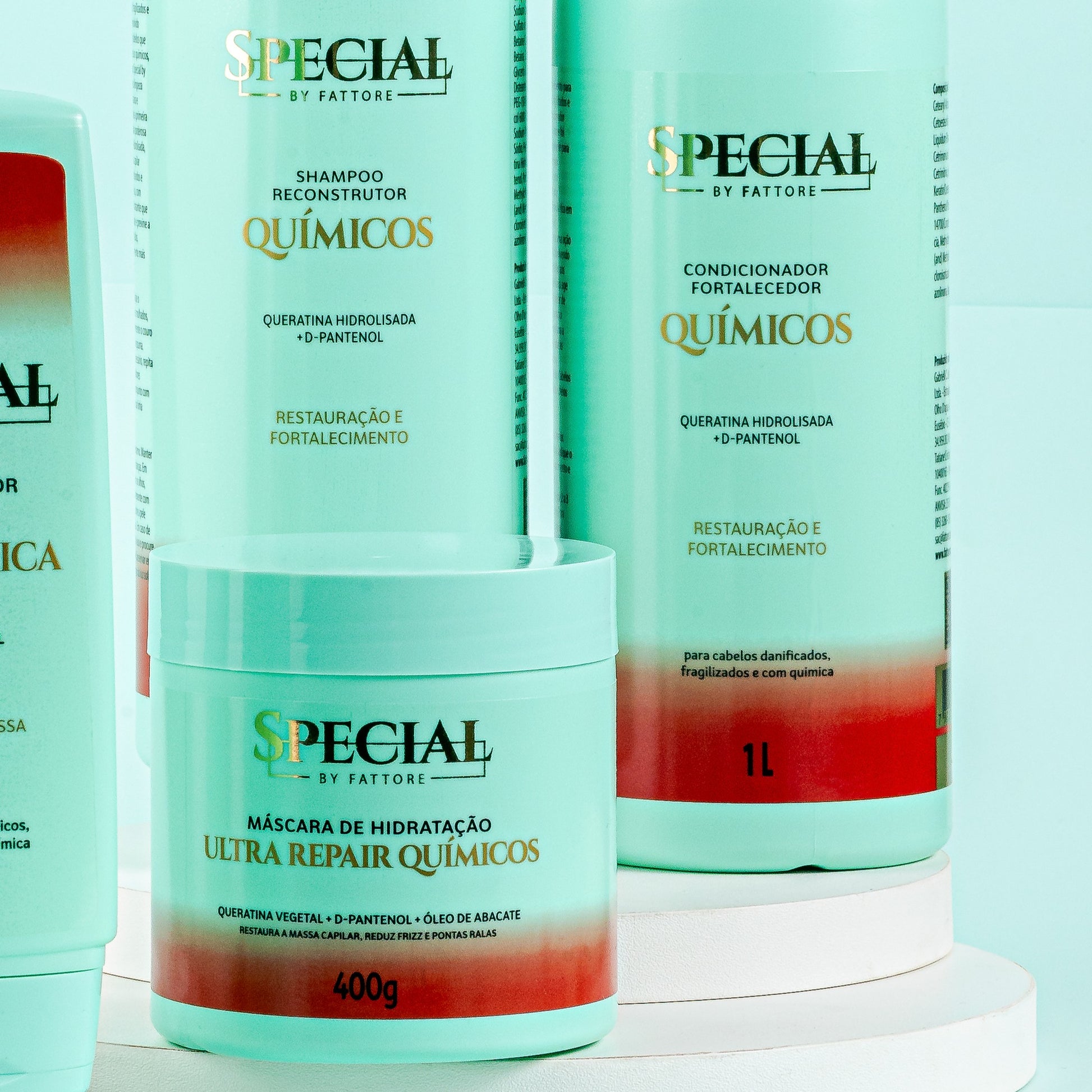 Kit Pós Química Shampoo e Condicionador 1L + Máscara 400g - Special By Fattore