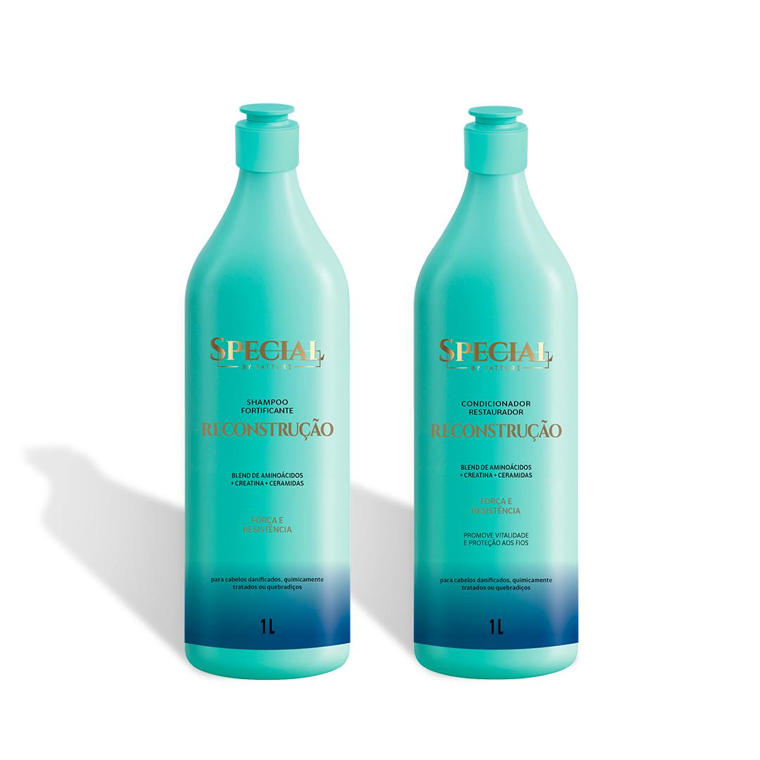 Kit Reconstrução Shampoo e Condicionador 1L Special By Fattore