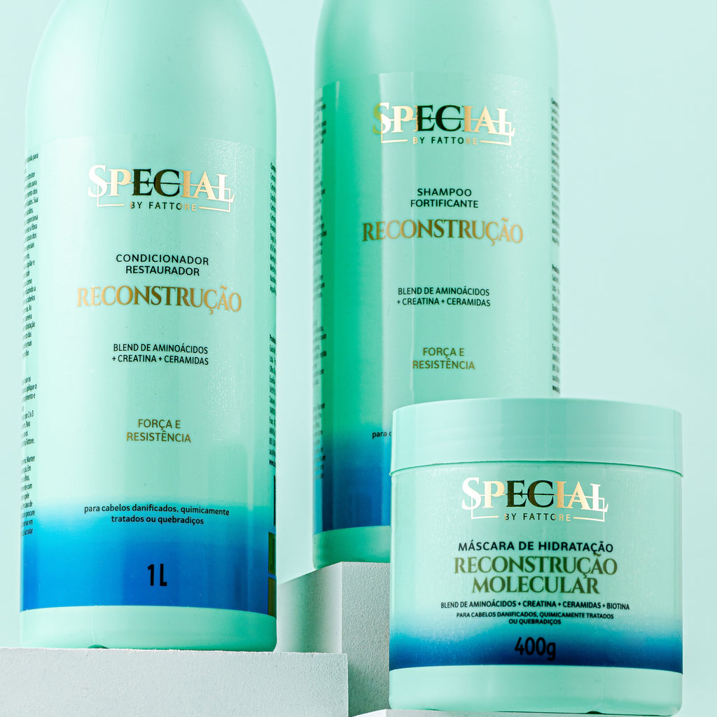 Kit Reconstrução Shampoo e Condicionador 1L + Máscara 400g - Special By Fattore