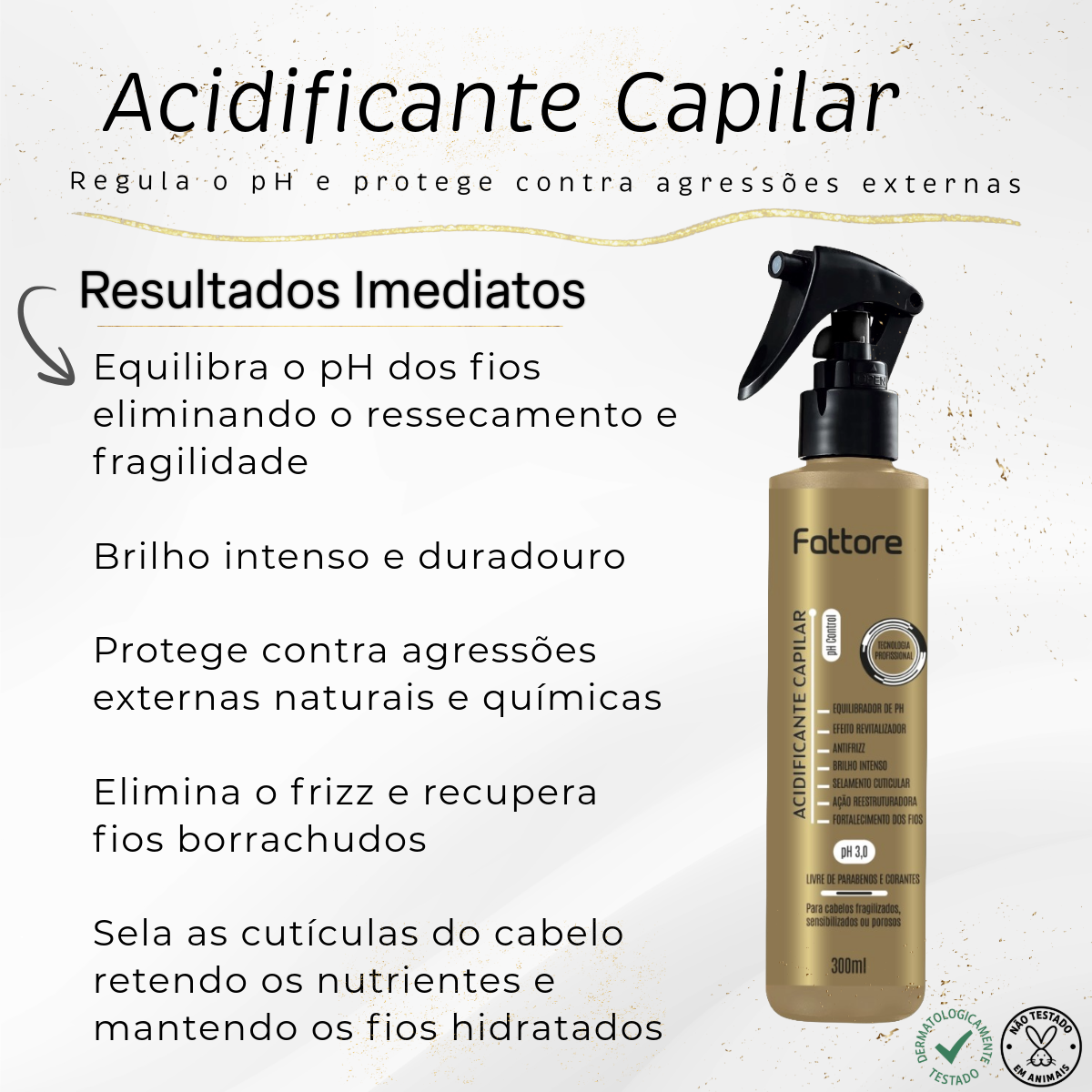Fattore Spray Acidificante – Regulador de pH e Brilho Sem Frizz 300ml