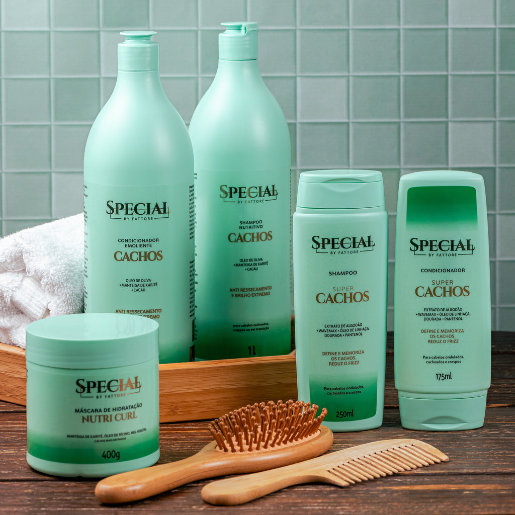 Kit Cachos Shampoo e Condicionador 1L + Máscara 400g - Special By Fattore