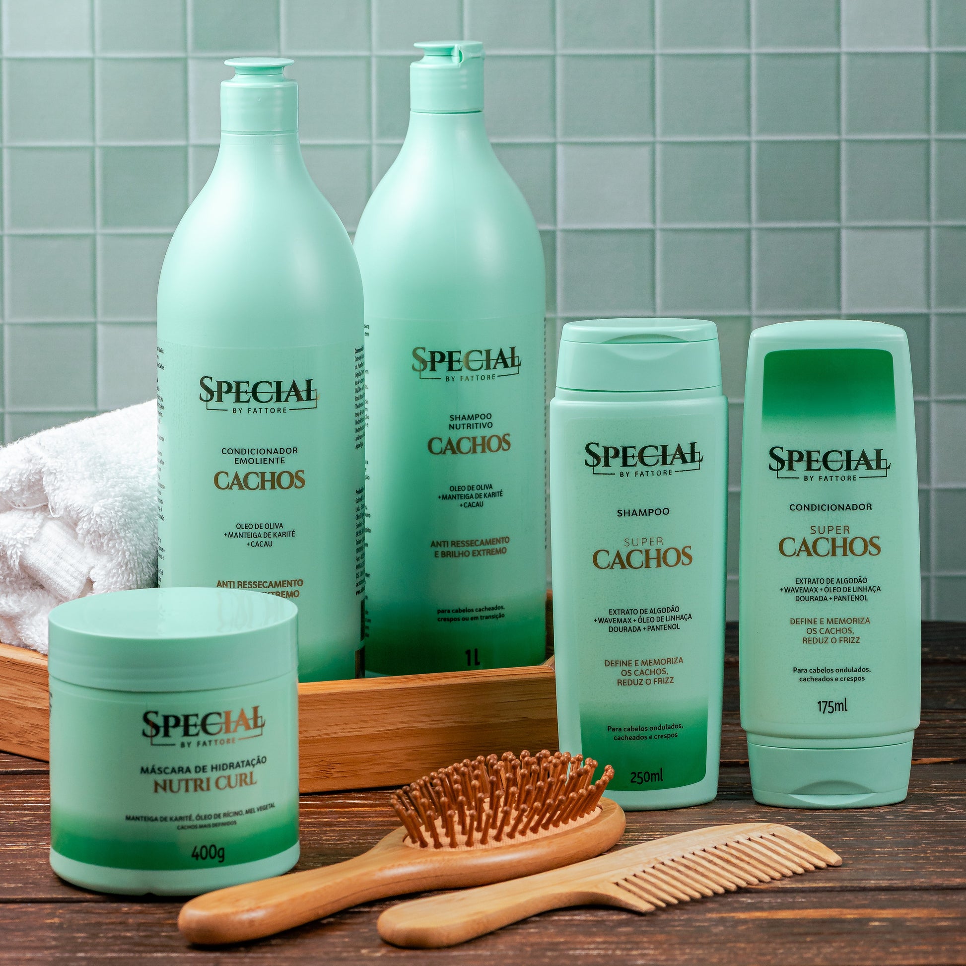 Kit Super Cachos Shampoo e Condicionador 1L Special By Fattore