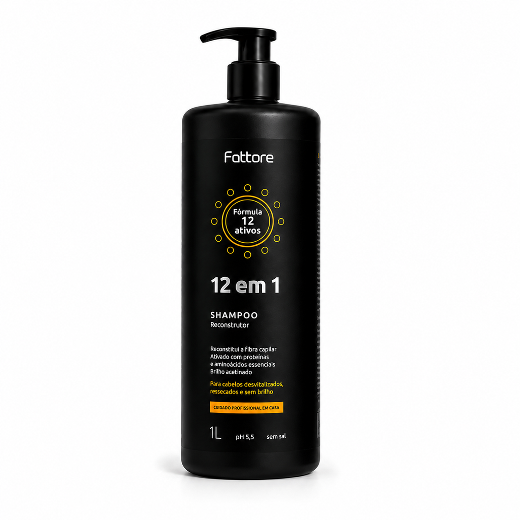 Fattore Shampoo Reconstrutor 12 em 1 Reconstrução Profunda – 1 Litro