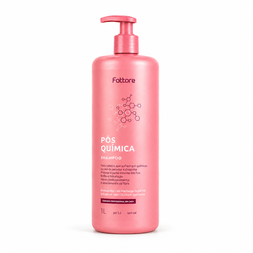 Fattore Shampoo Pós-Química 1L – Limpeza Suave e Hidratação