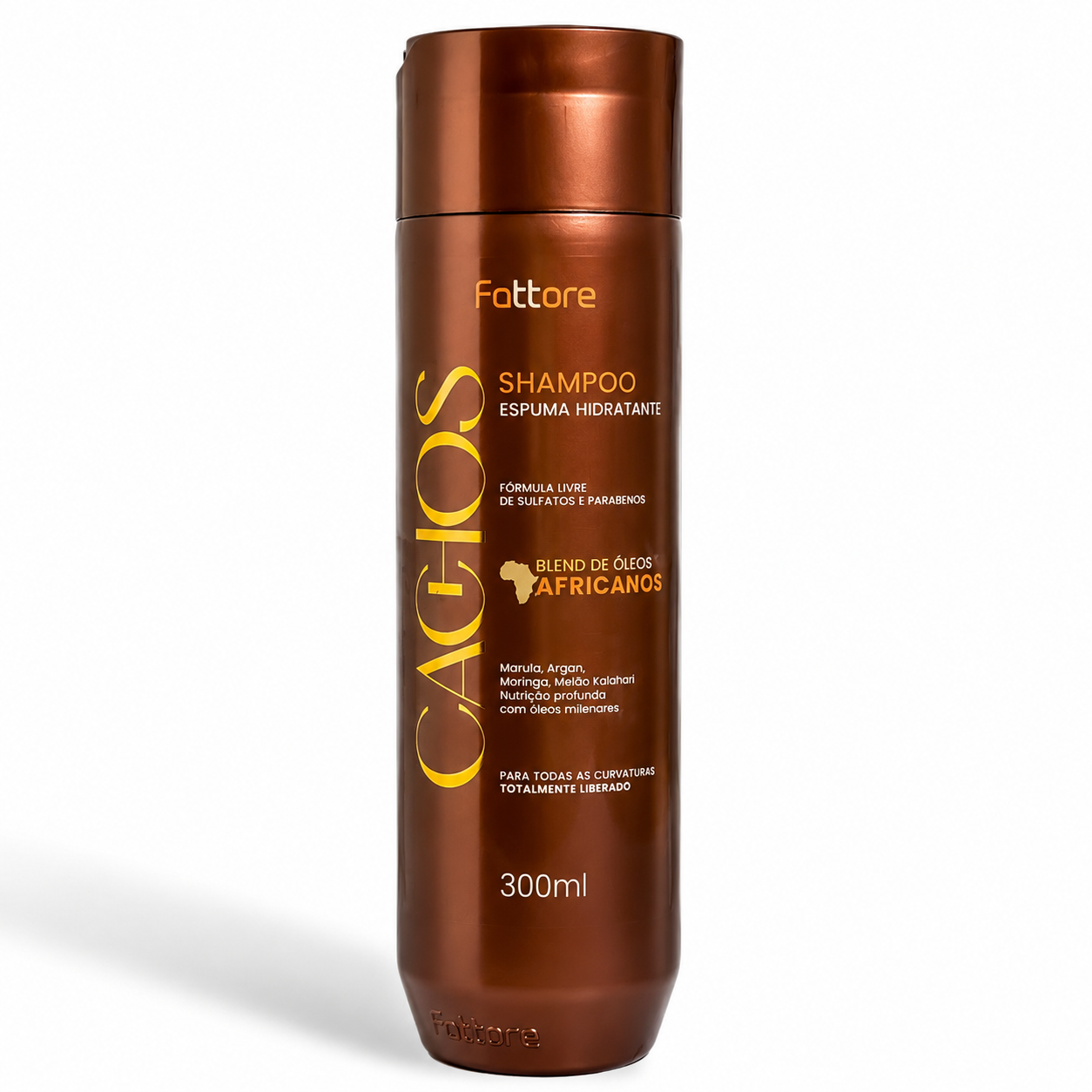Fattore Shampoo Espuma Hidratante Cachos 300ml – Nutrição e Limpeza Suave