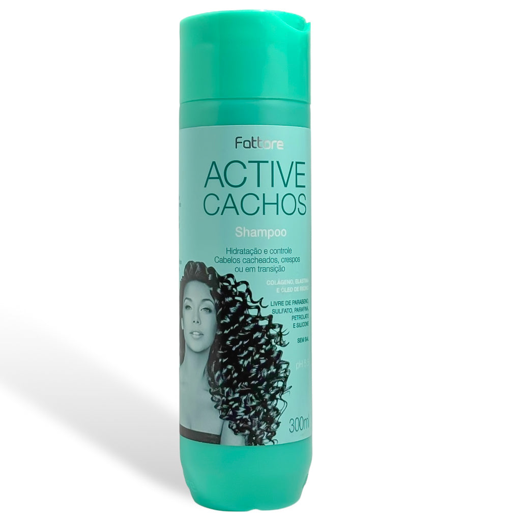 Fattore Shampoo Active Cachos 300ml – Hidratação e Controle para Cachos