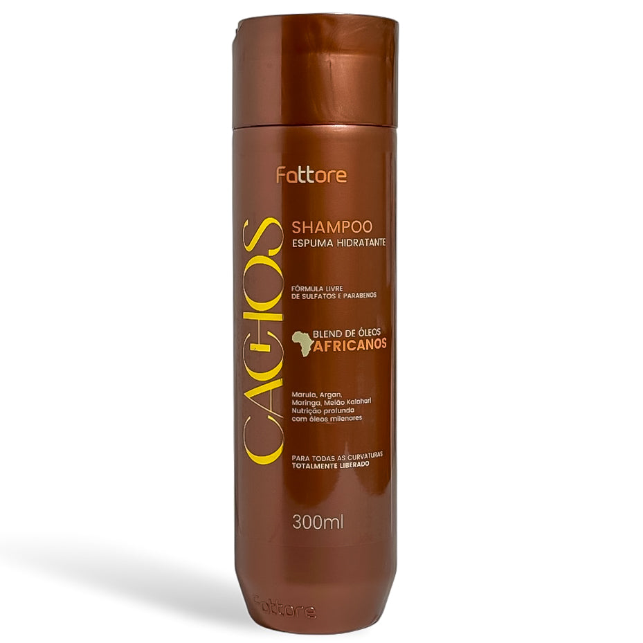 Fattore Shampoo Espuma Hidratante Cachos 300ml – Nutrição e Limpeza Suave