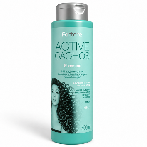 Active Cachos – Shampoo, Condicionador 500ml e Creme para Pentear 1KG