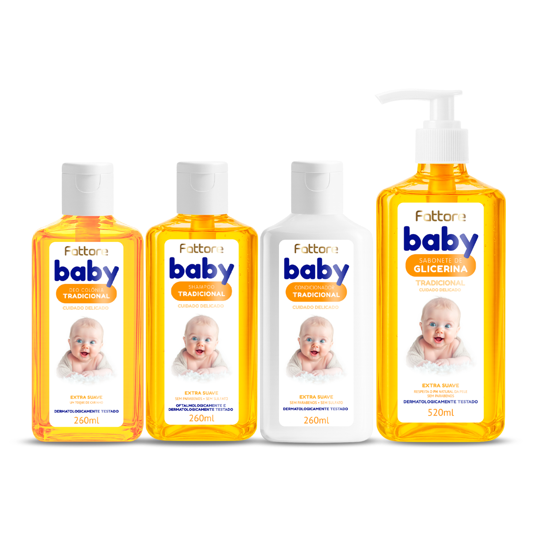 Fattore Kit Cuidado Infantil Baby Extra Suave Tradicional (4 Itens)