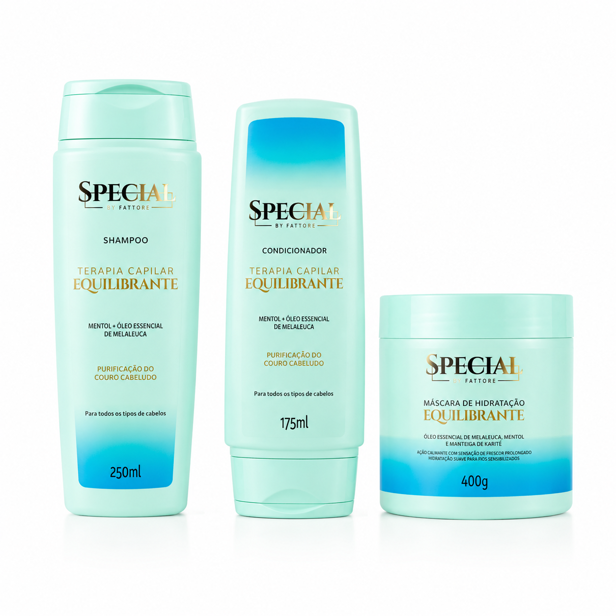 Kit Completo Equilibrante Terapia Capilar - Shampoo + Condicionador + Máscara Special By Fattore
