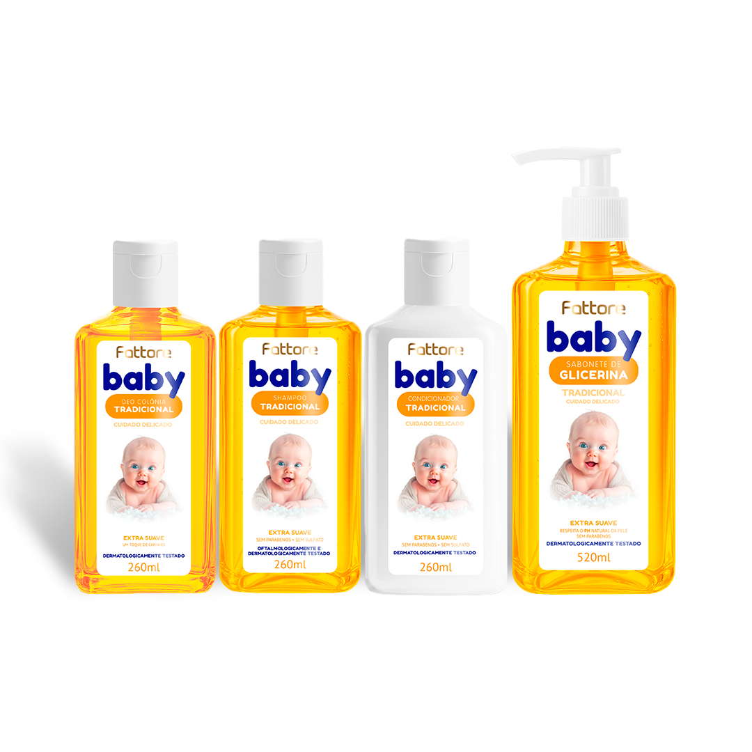 Fattore Kit Cuidado Infantil Baby Extra Suave Tradicional (4 Itens)