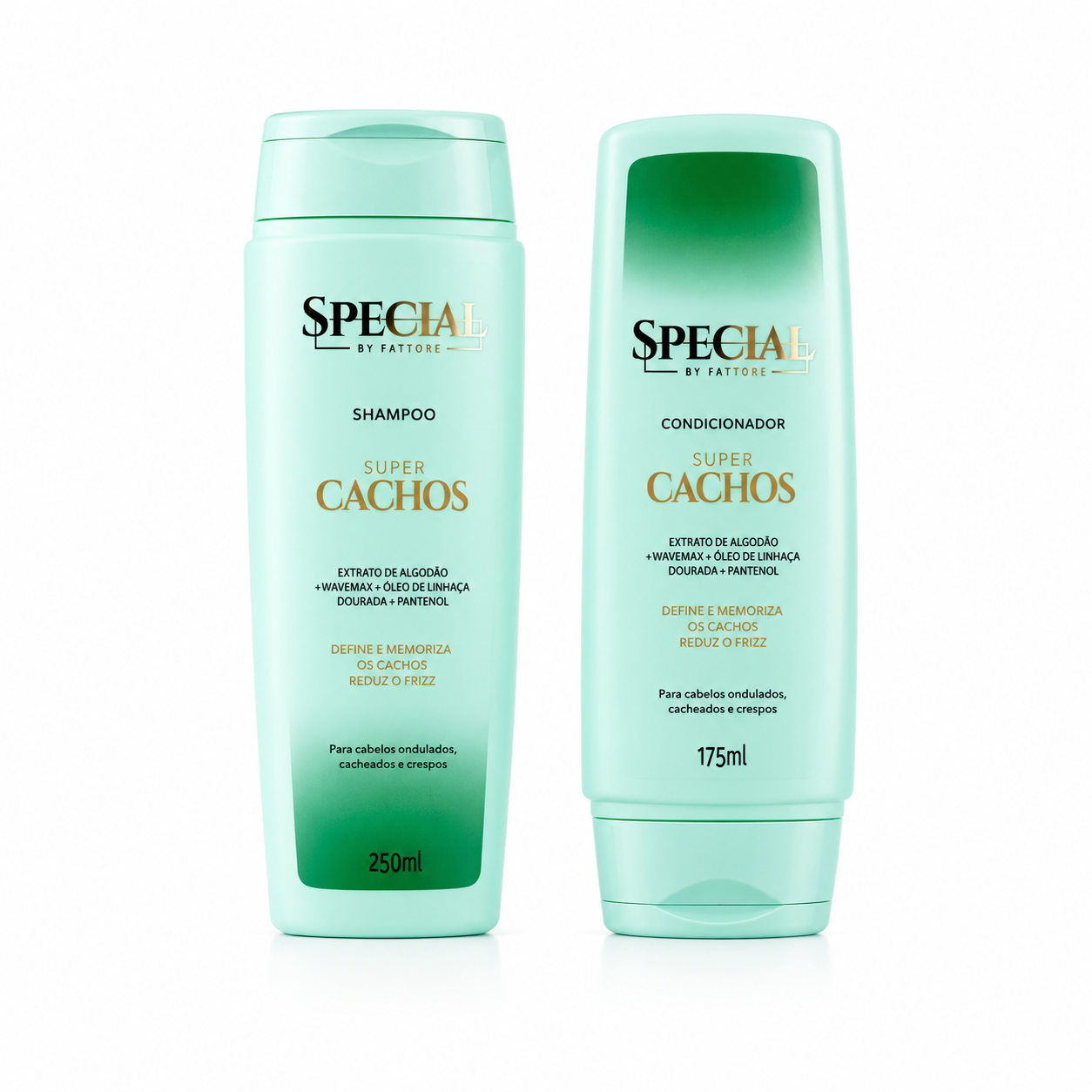 Kit Super Cachos Special by Fattore Shampoo 250ml + Condicionador 175ml – Definição e Controle do Frizz