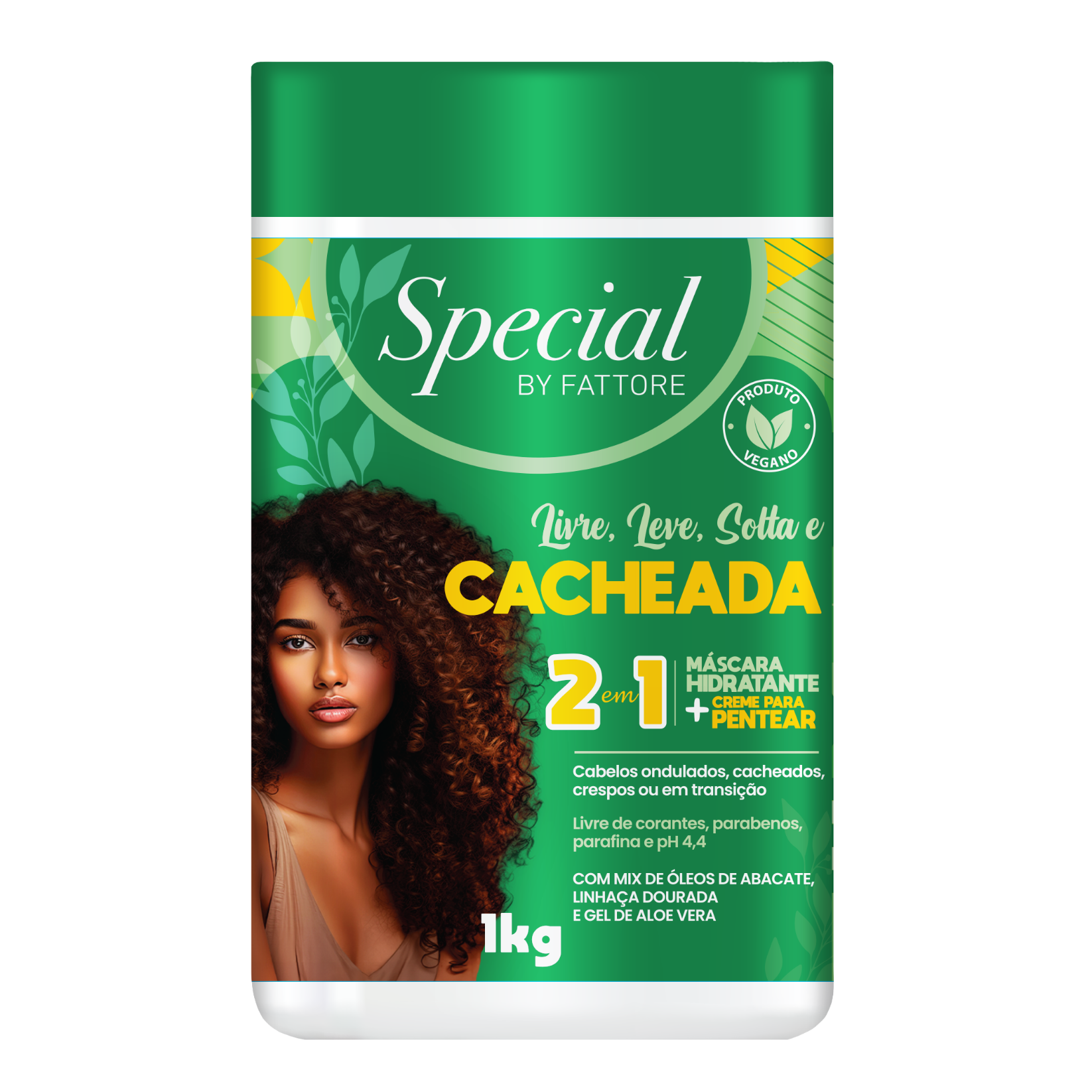 Special by Fattore Máscara 2 em 1 Cacheada 1KG – Hidratação e Definição para Cachos