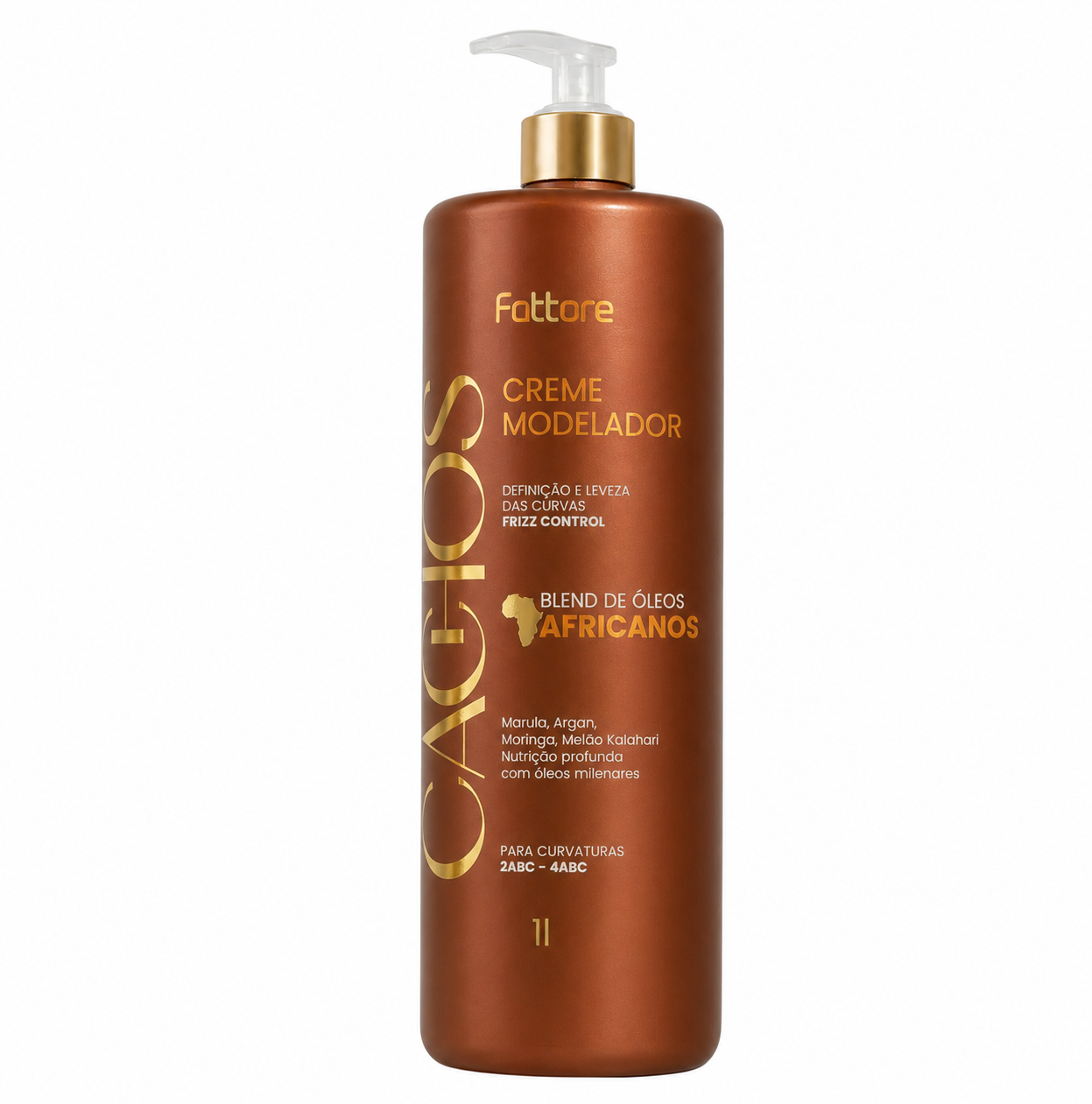 Creme Modelador Fattore Cachos Óleos Africanos 1L