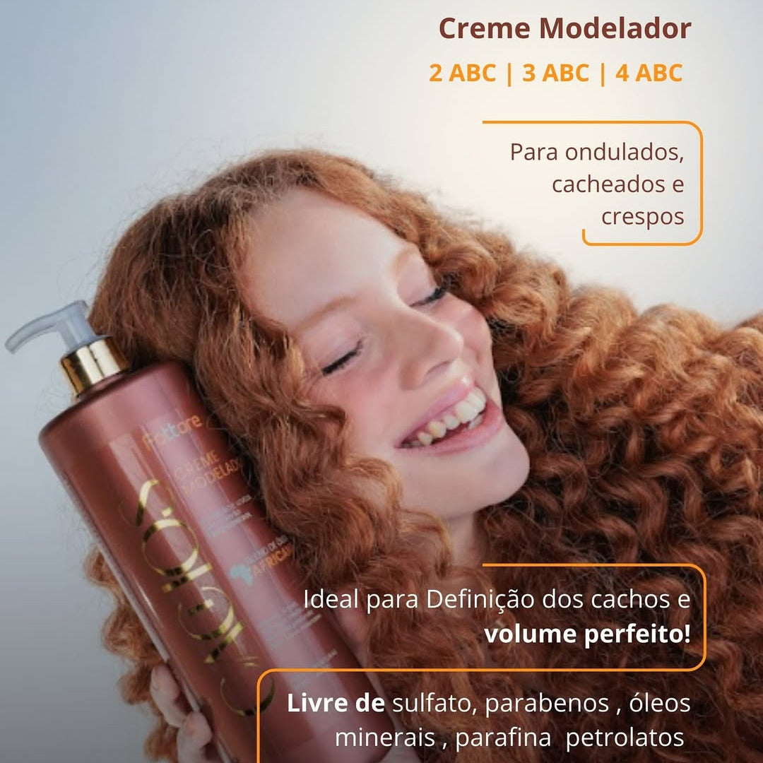 Creme Modelador Fattore Cachos Óleos Africanos 1L