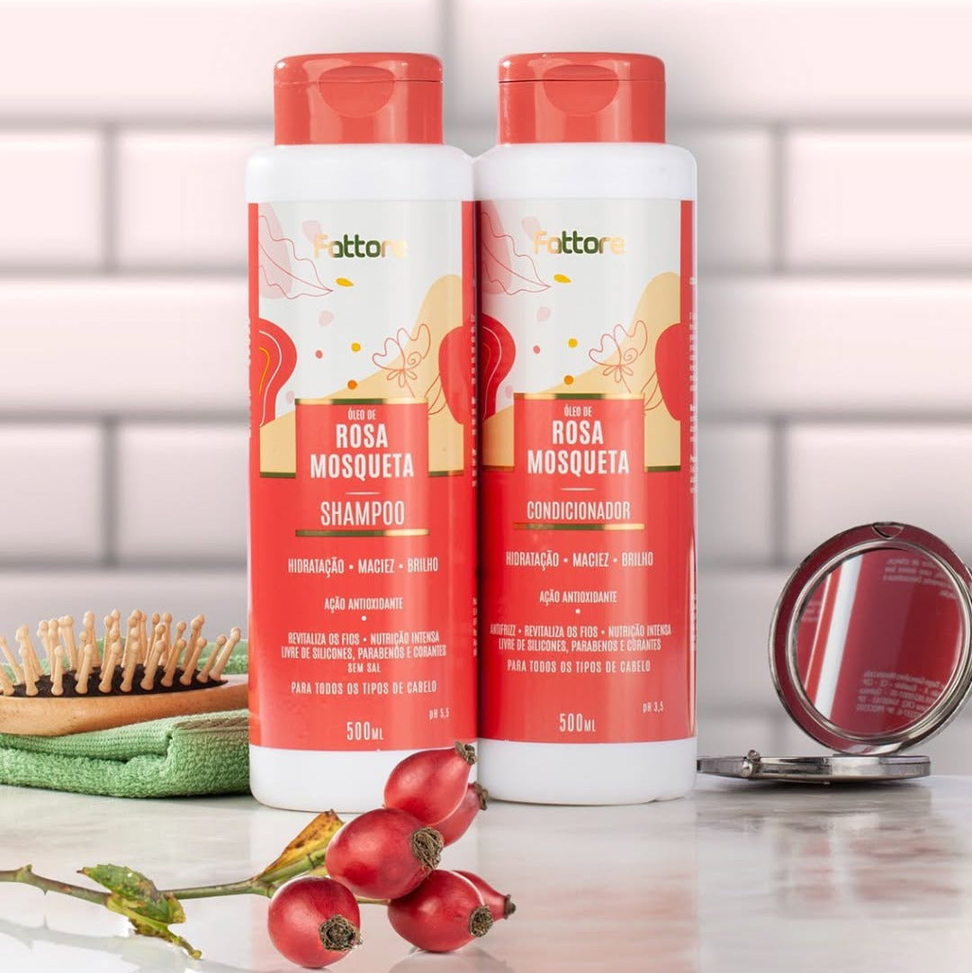 Fattore Kit Rosa Mosqueta Shampoo + Condicionador Antifrizz 500ml