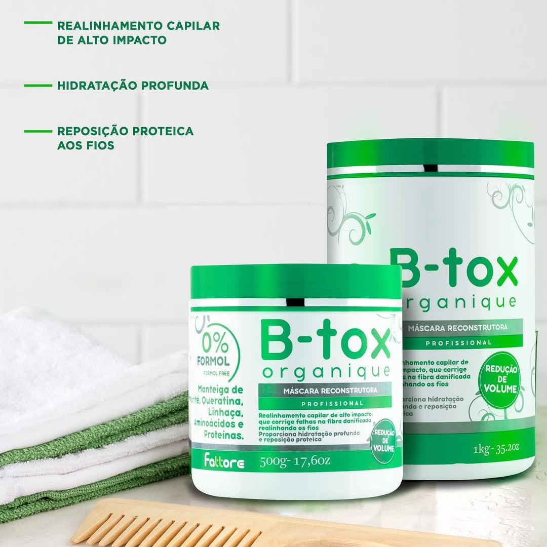 Fattore Botox Capilar Organique 500g – Máscara Reconstrutora Sem