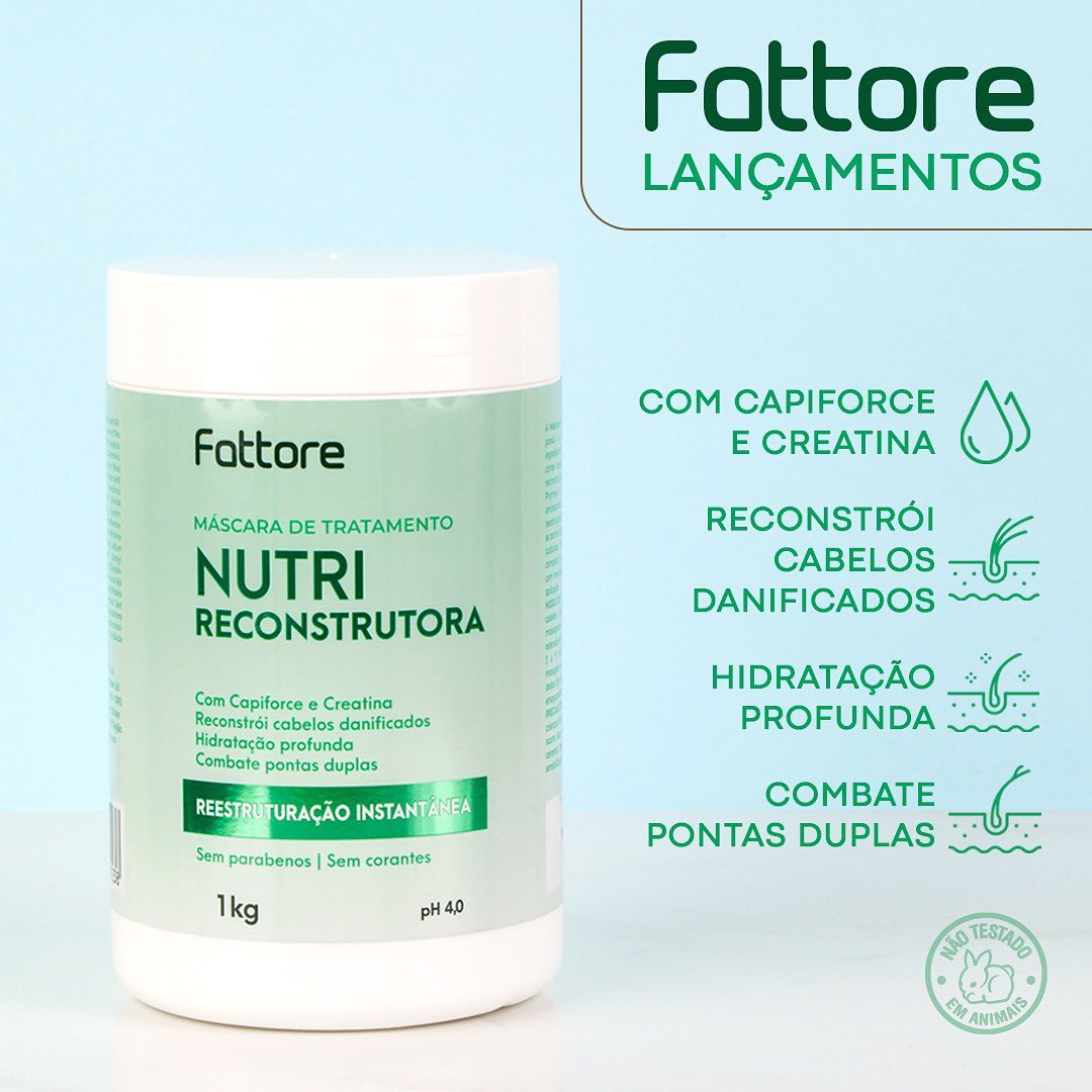 Máscara Fattore Nutri Reconstrutora 1KG – Reconstrução de Cabelos Danificados