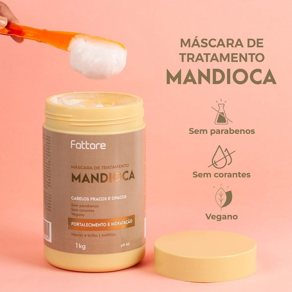 Fattore Máscara de Tratamento Mandioca 1KG – Fortalecimento e Hidratação