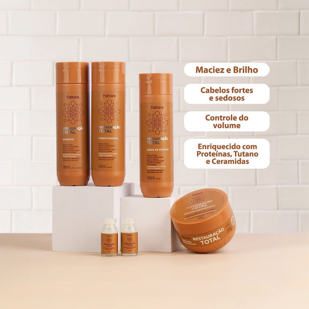 Fattore Kit Restauração Total – Reconstrução com Ceramidas e Tutano (5 Itens)