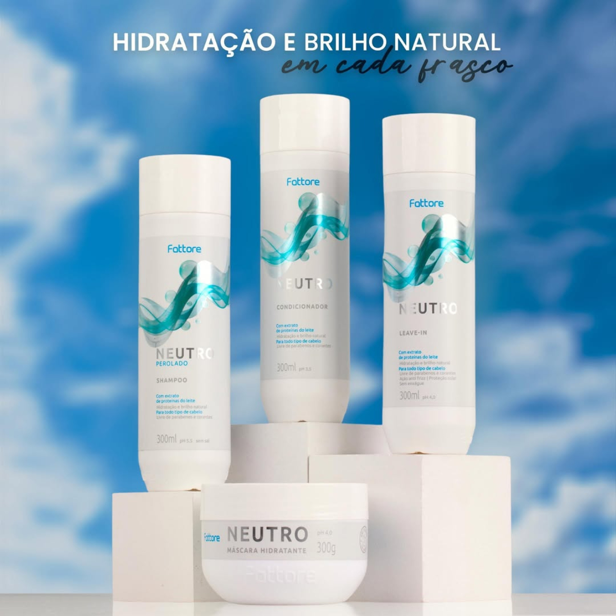 Fattore Shampoo Neutro 300ml – Limpeza Diária Suave