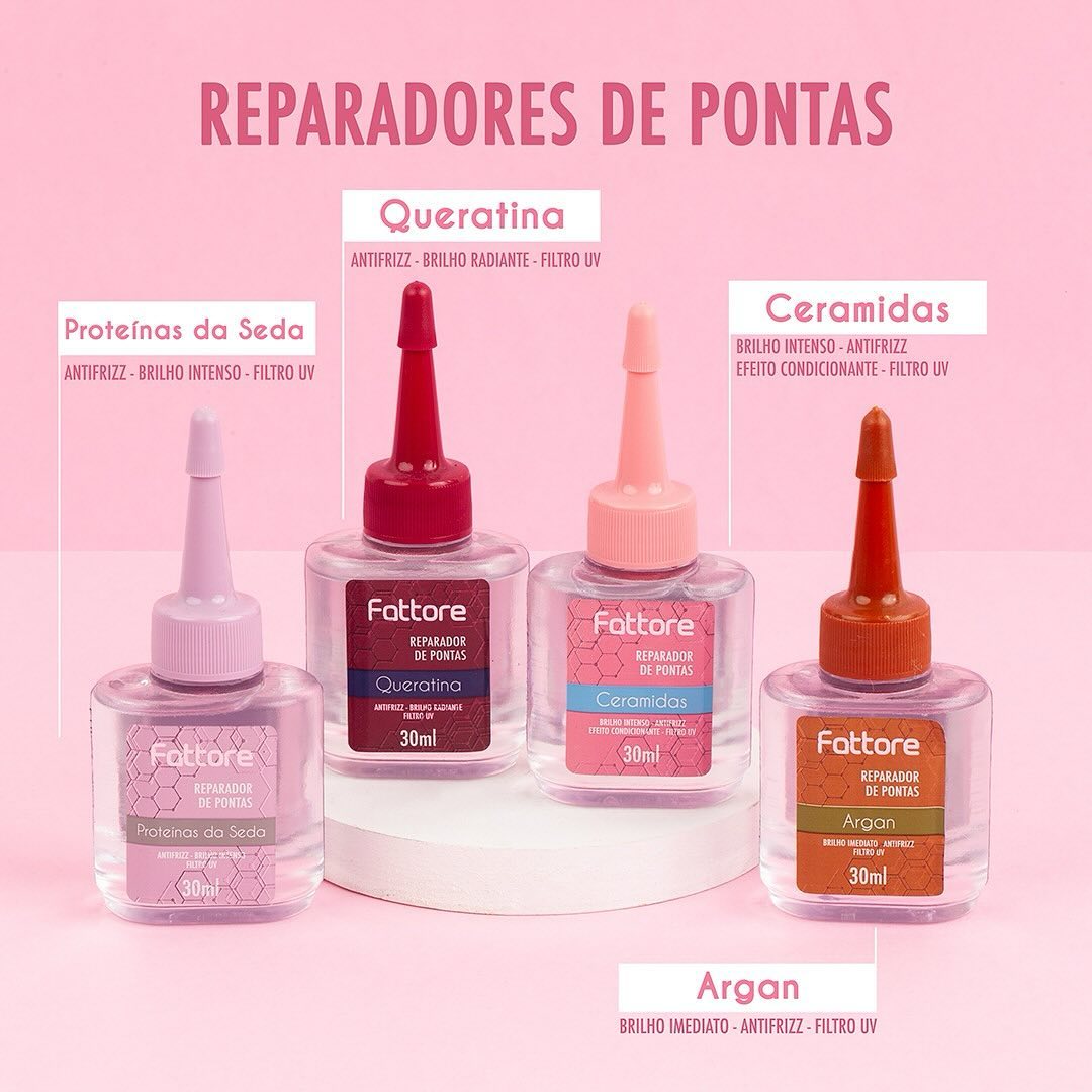 Fattore Reparador de Pontas Ceramidas 30ml – Antifrizz Filtro UV