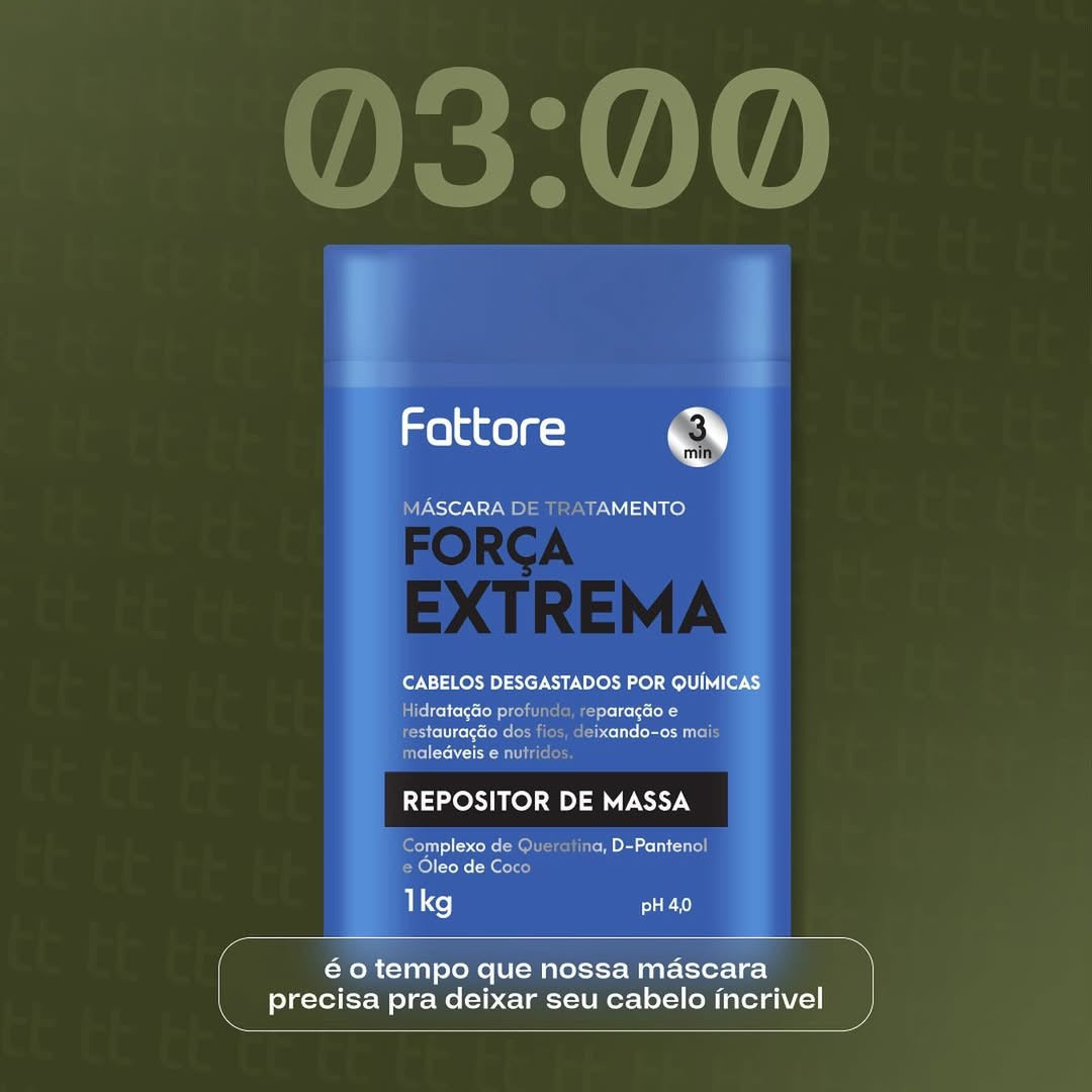 Fattore Máscara Repositora de Massa 1KG – Força Extrema e Anti-Quebra