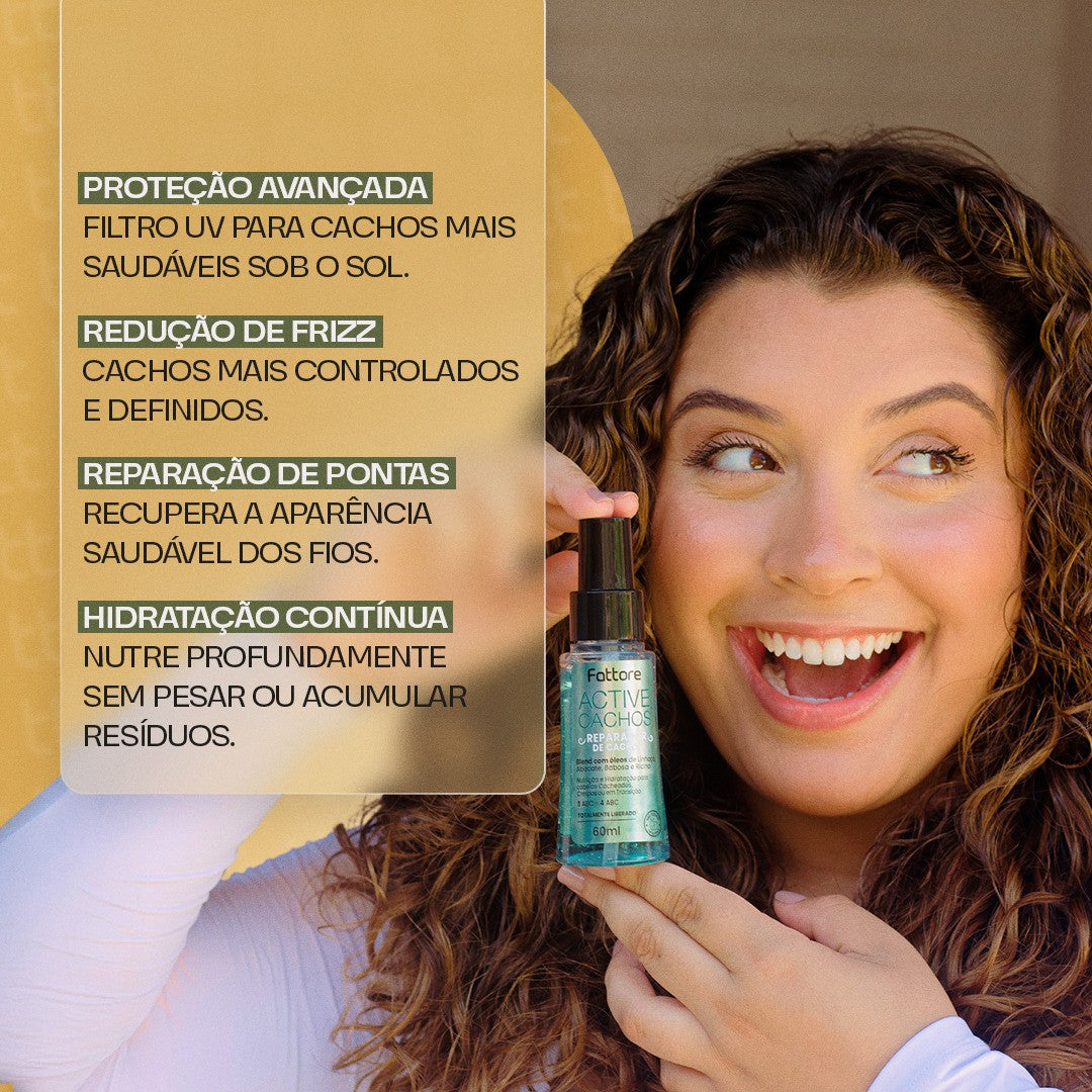 Fattore Active Cachos Reparador de Cachos 60ml – Nutrição e Definição
