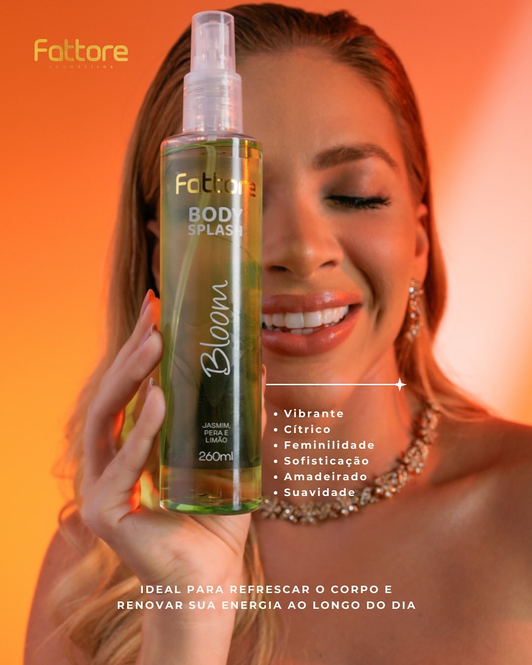 Fattore Kit Body Splash - Alta Fixação, Perfume Duradouro (4 Itens)