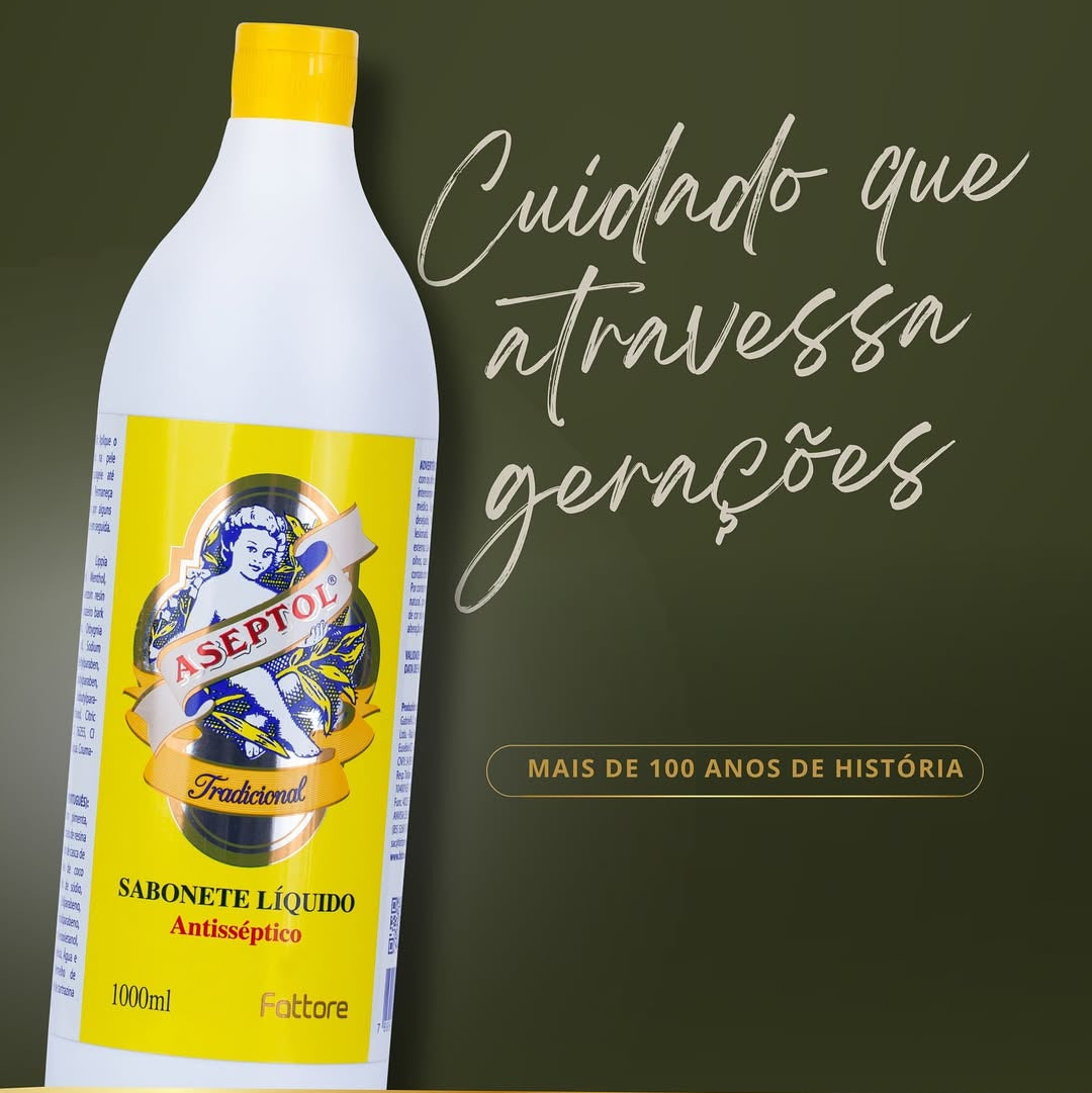 Aseptol Sabonete Antisséptico Tradicional 1 Litro