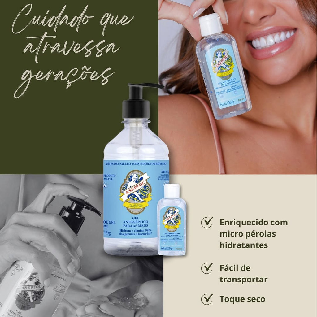 Aseptol Gel Antisséptico para as Mãos 500ml – Higienização e Proteção