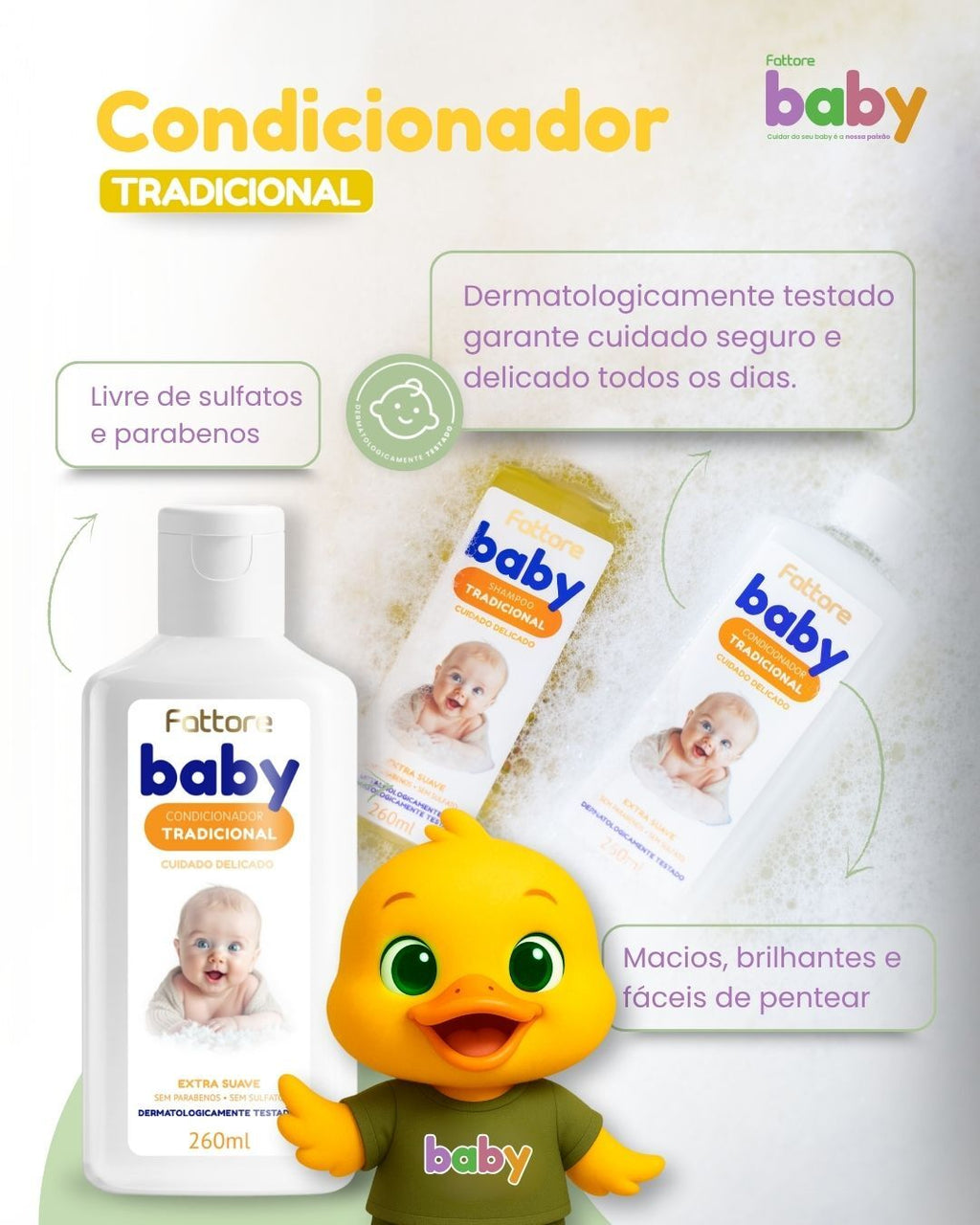 Fattore Kit Cuidado Infantil Baby Extra Suave Tradicional (4 Itens)