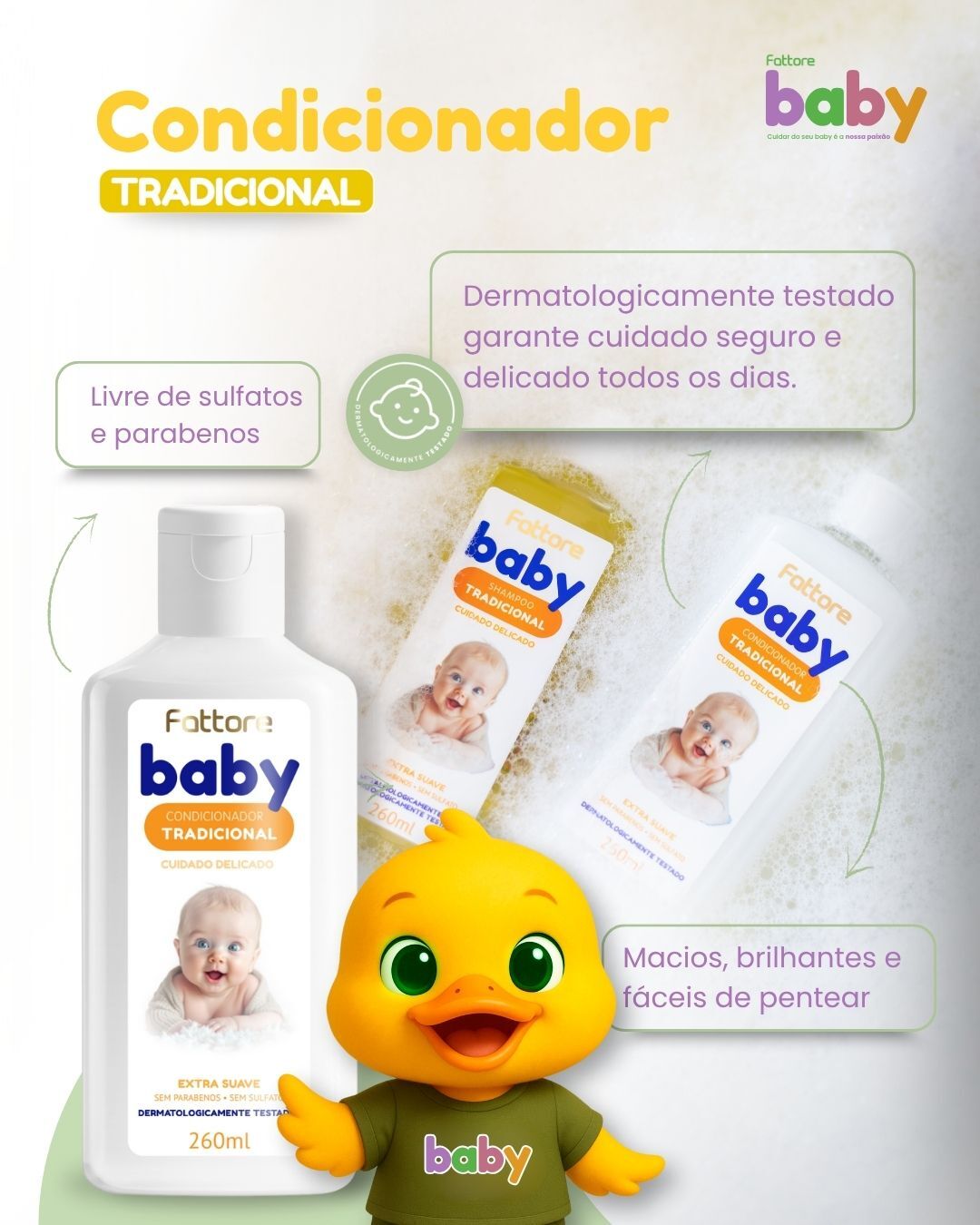 Fattore Kit Cuidado Infantil Baby Extra Suave Tradicional (4 Itens)