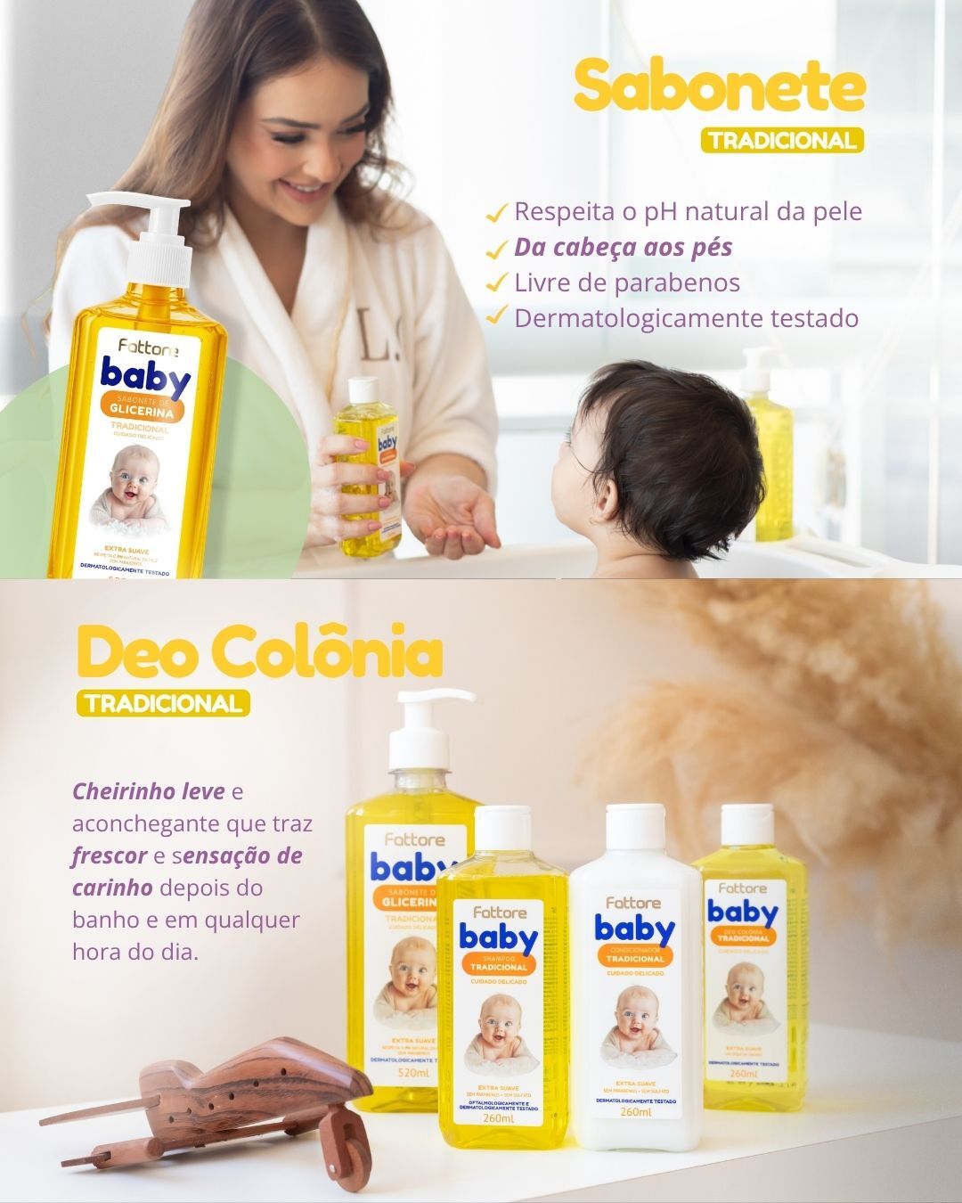 Fattore Kit Cuidado Infantil Baby Extra Suave Tradicional (4 Itens)