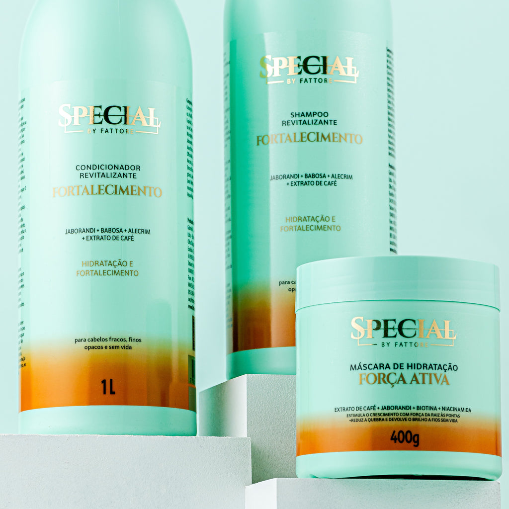 Kit Fortalecimento Shampoo e Condicionador 1L + Máscara 400g - Special By Fattore