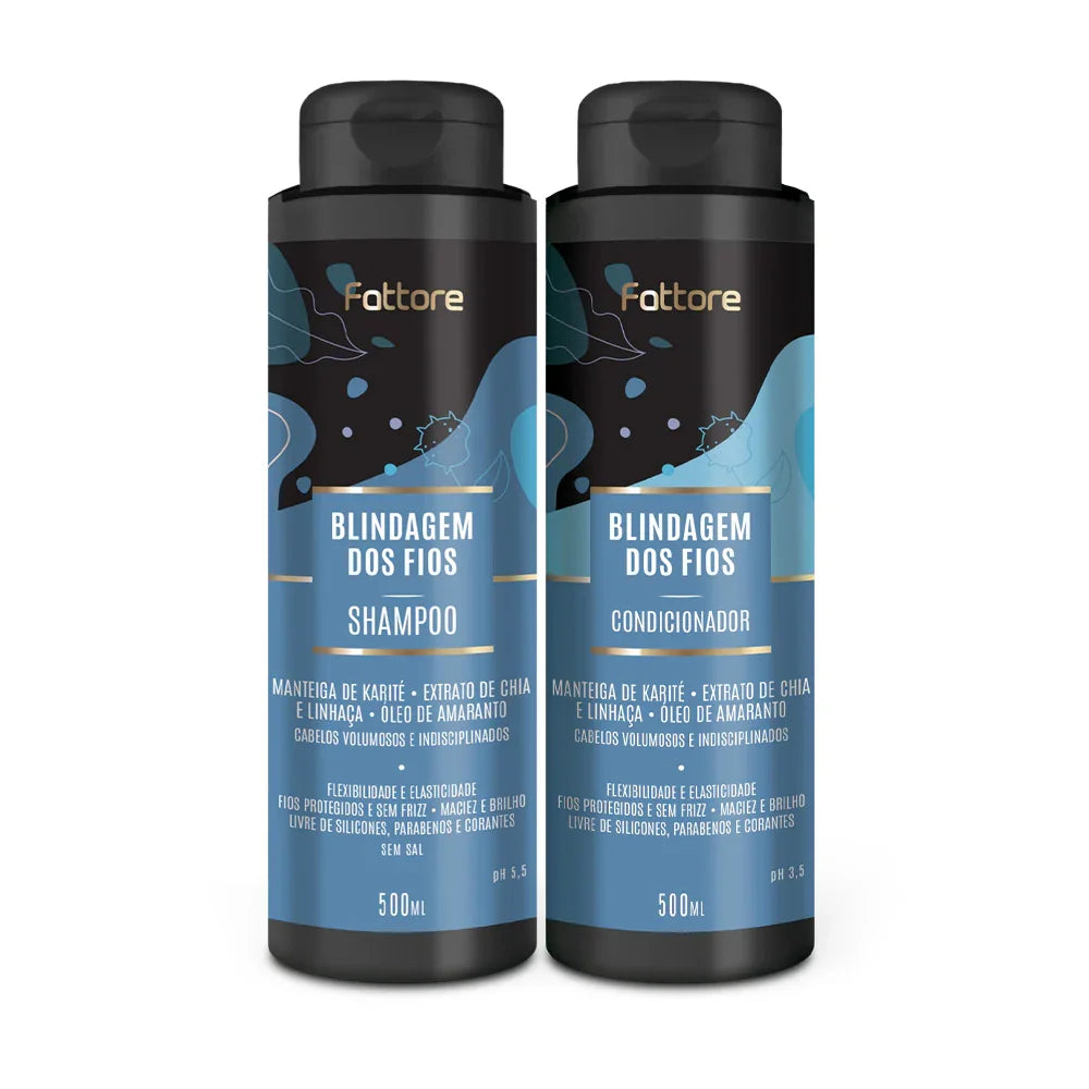 Kit Fattore Shampoo e Condicionador Fios Blindados 500ml