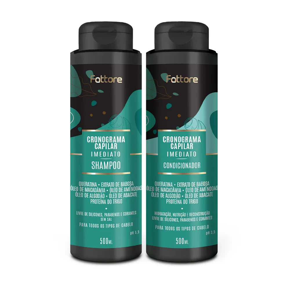 Kit Fattore Shampoo e Condicionador Cronograma 500ml