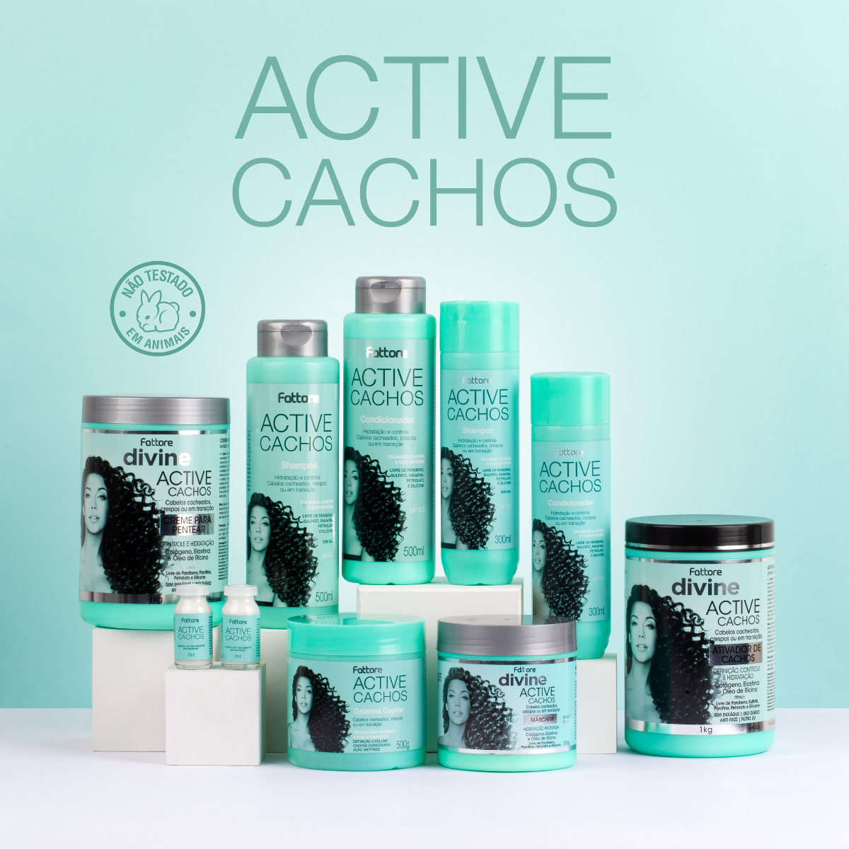 Fattore Condicionador Active Cachos 300ml – Hidratação e Controle para Cachos