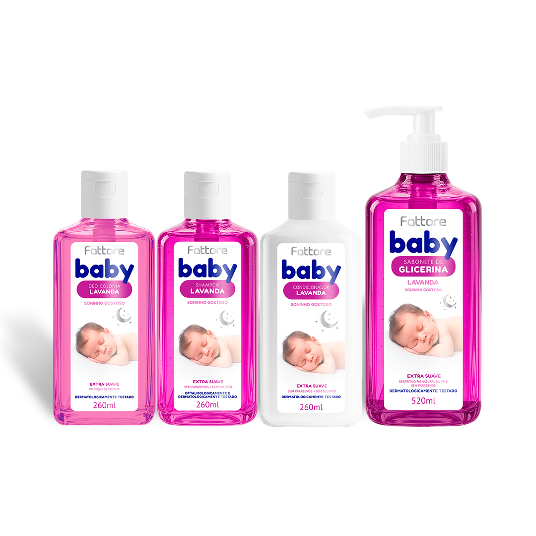 Fattore Kit Cuidado Infantil Baby Extra Suave Lavanda (4 Itens)