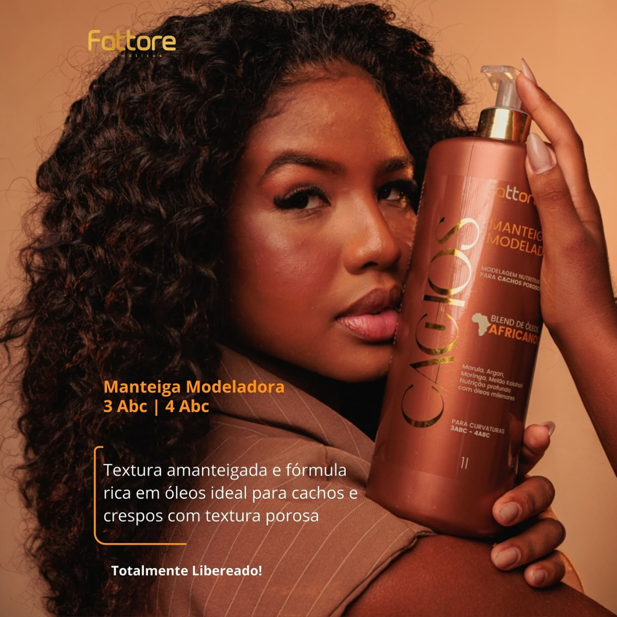 Manteiga Modeladora Fattore Cachos Óleos Africanos 1L