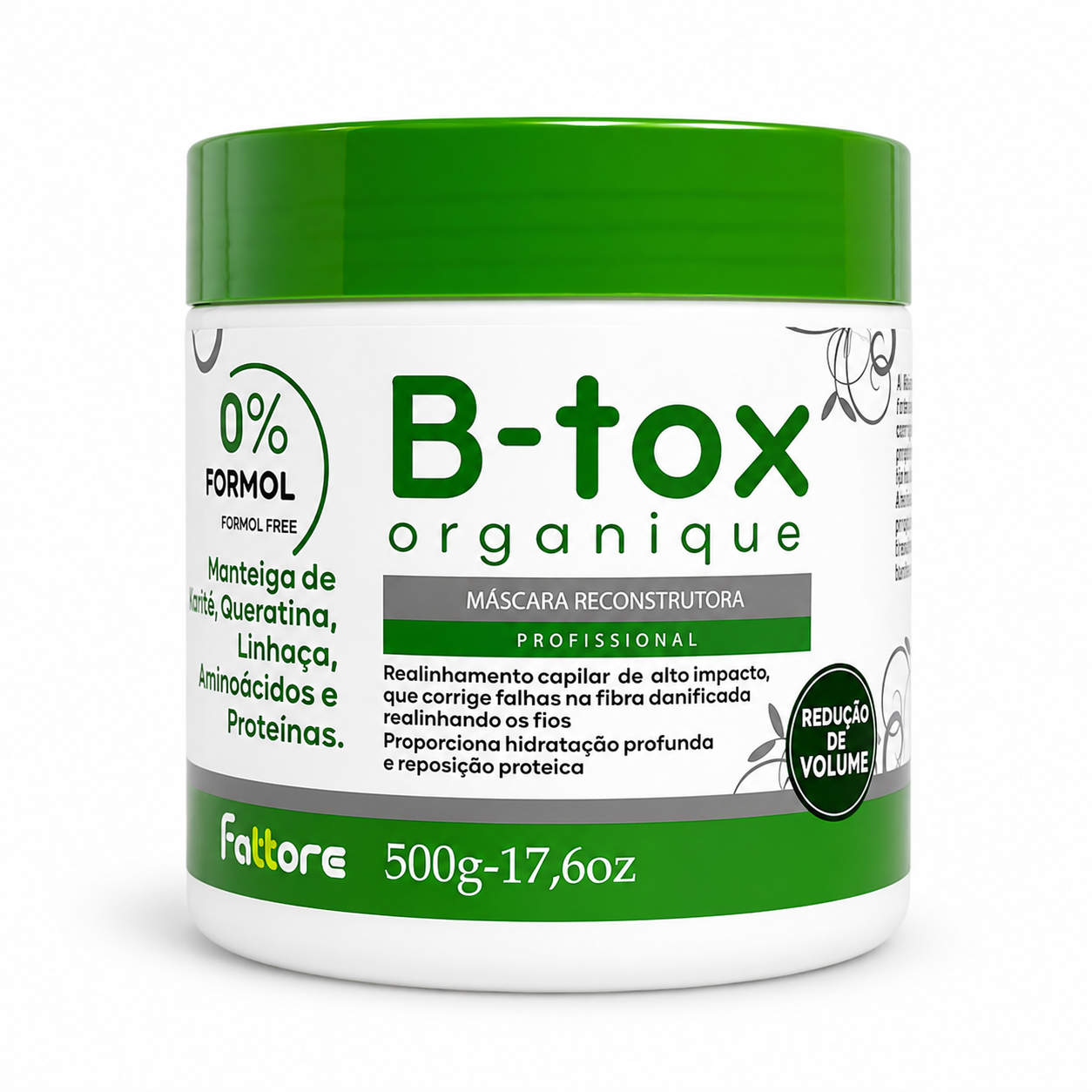 Fattore Botox Capilar Organique 500g – Máscara Reconstrutora Sem Formol