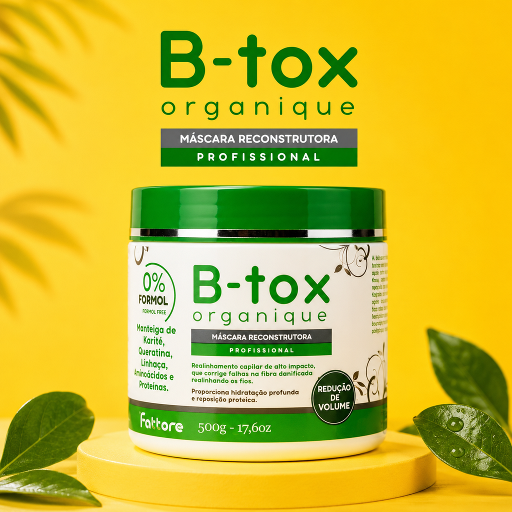 KIT Botox Capilar Shampoo 300ml + Máscara Reconstrutora 500g - Sem Formol Detox Antirresíduos