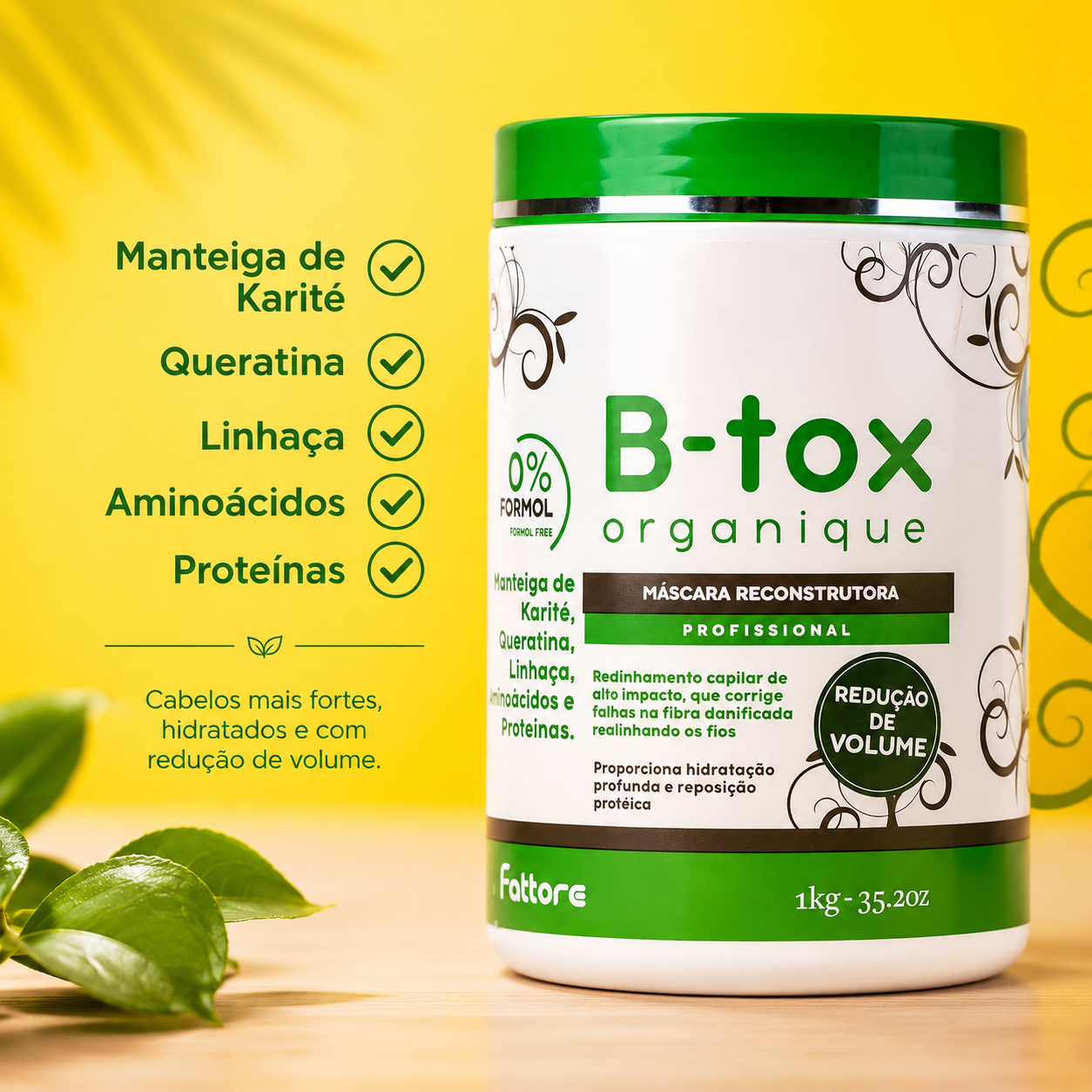 Fattore Máscara Botox Capilar Organique Profissional  – 1KG